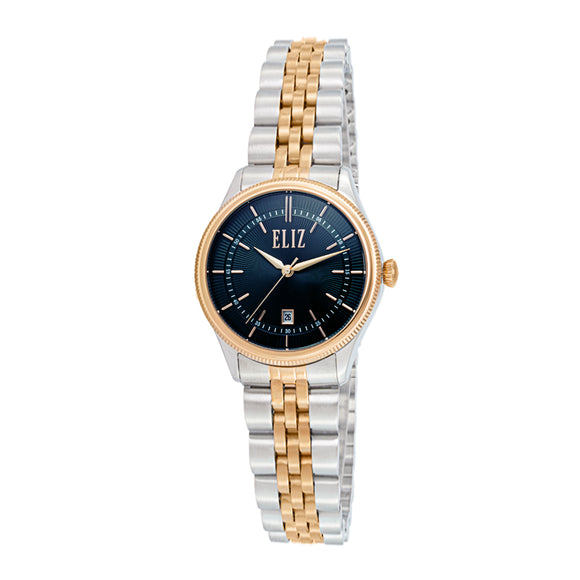 ELIZ ES8773L2UBU SS Case & Band Date Women's Watch