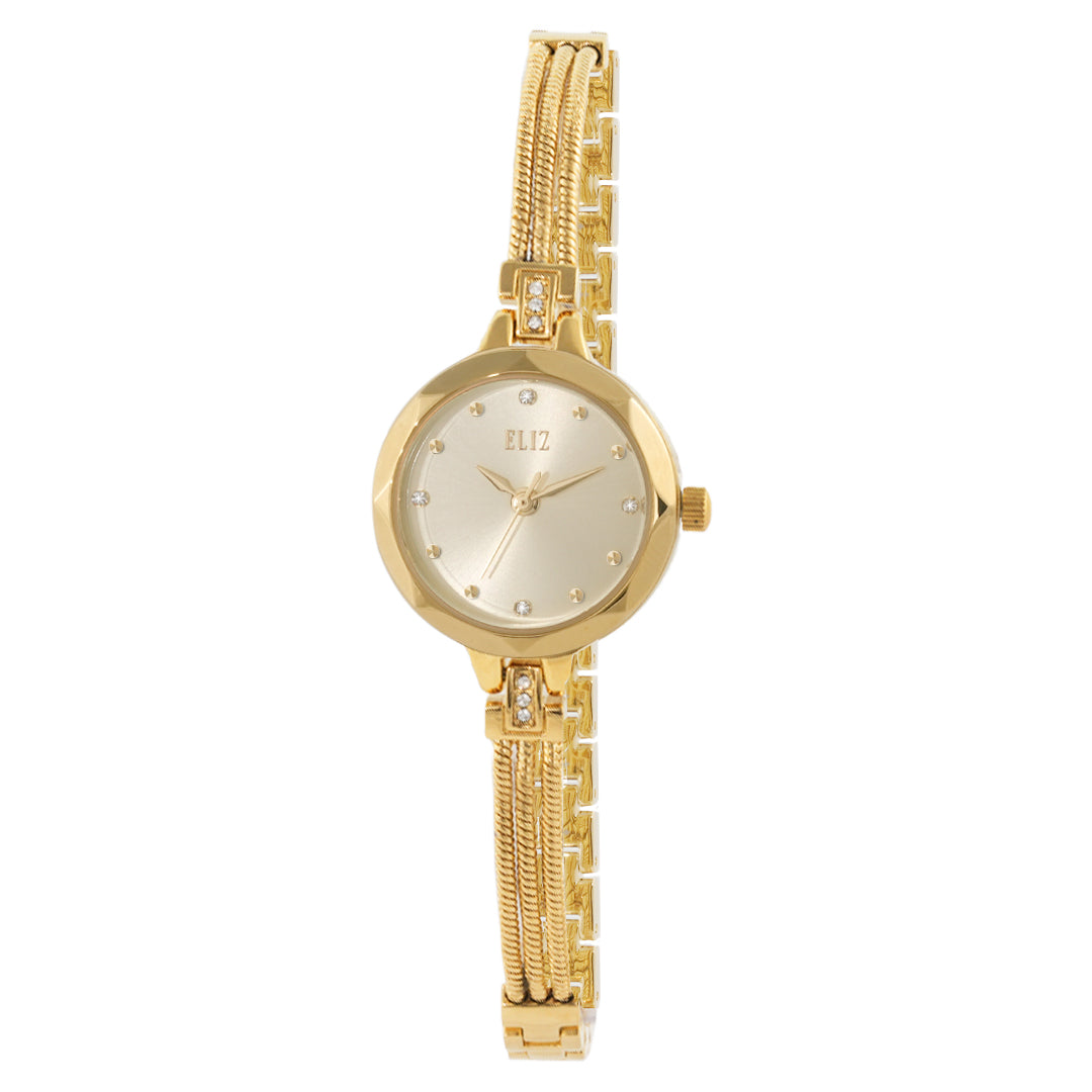 ELIZ ES8784L2GCG SS Caseback Band Women's Watch - Front