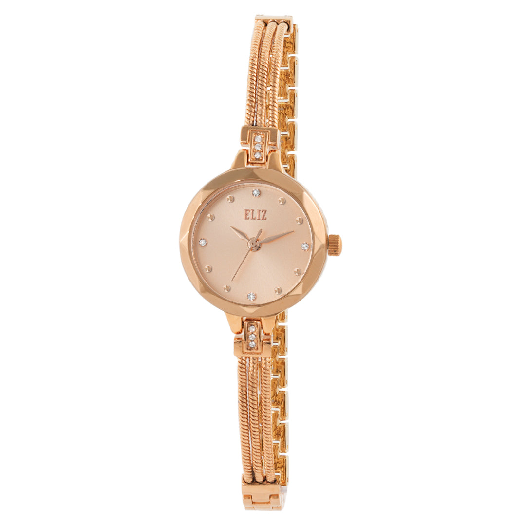 ELIZ ES8784L2RPR SS Caseback Band Women's Watch - Front