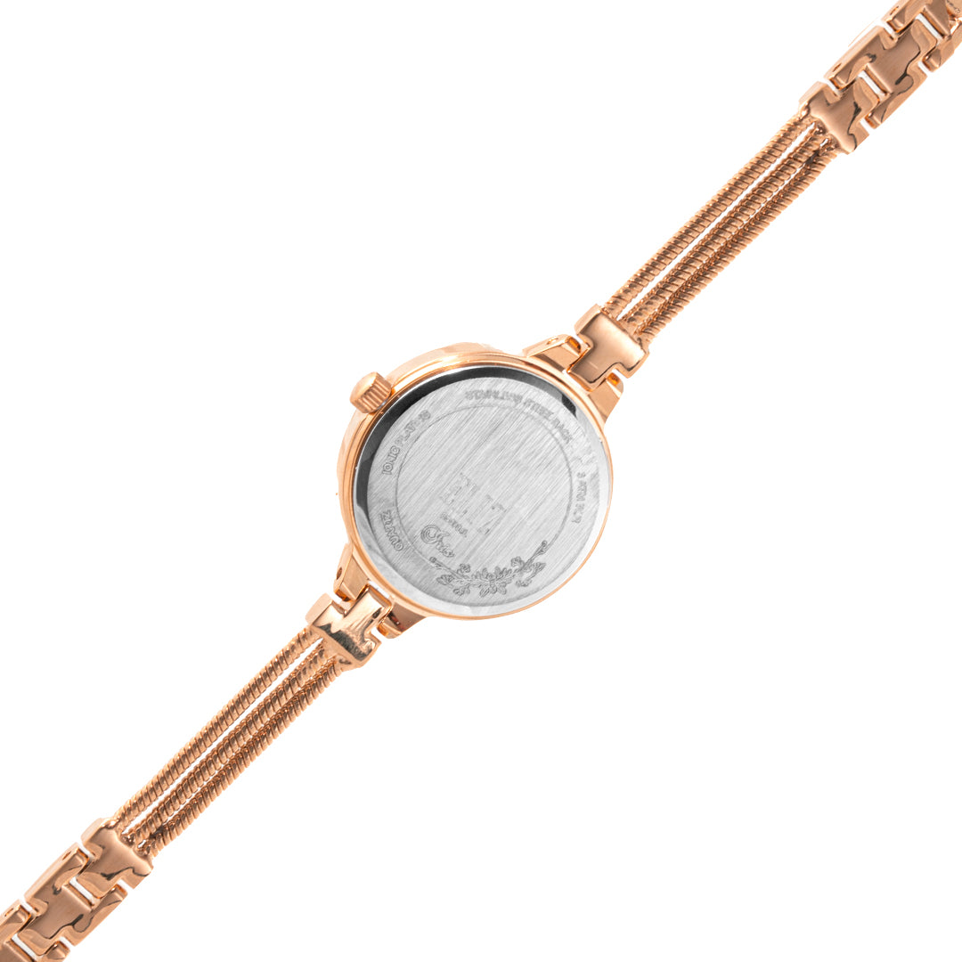 ELIZ ES8784L2RPR SS Caseback Band Women's Watch - Back