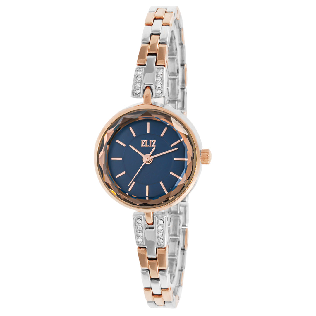 ELIZ ES8786L2UBU SS Caseback Band Women's Watch - Front