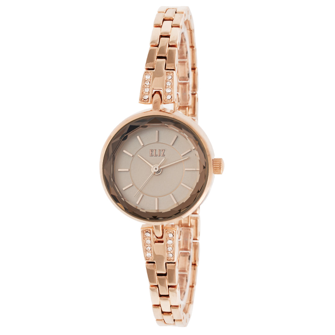 ELIZ ES8786L2RPR SS Caseback Band Women's Watch - Front