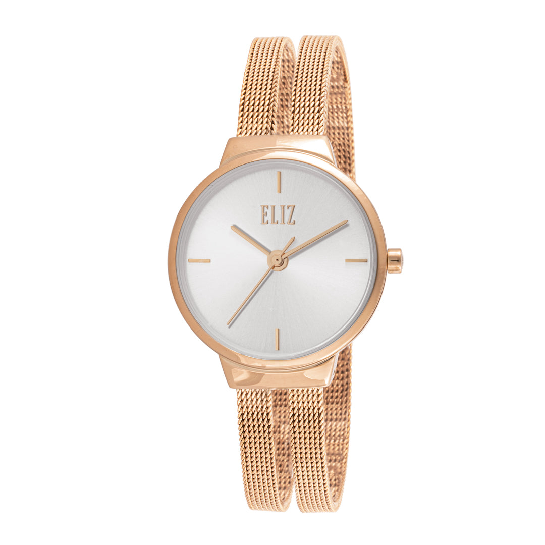 ELIZ ES8789L2RSR SS & Mesh Strap Women's Watch - Front