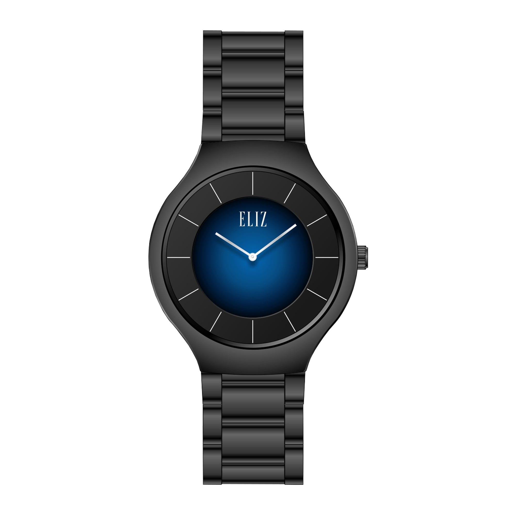ELIZ ES8802L3NBN Ceramic Case & Band 2-Hands Women's Watch