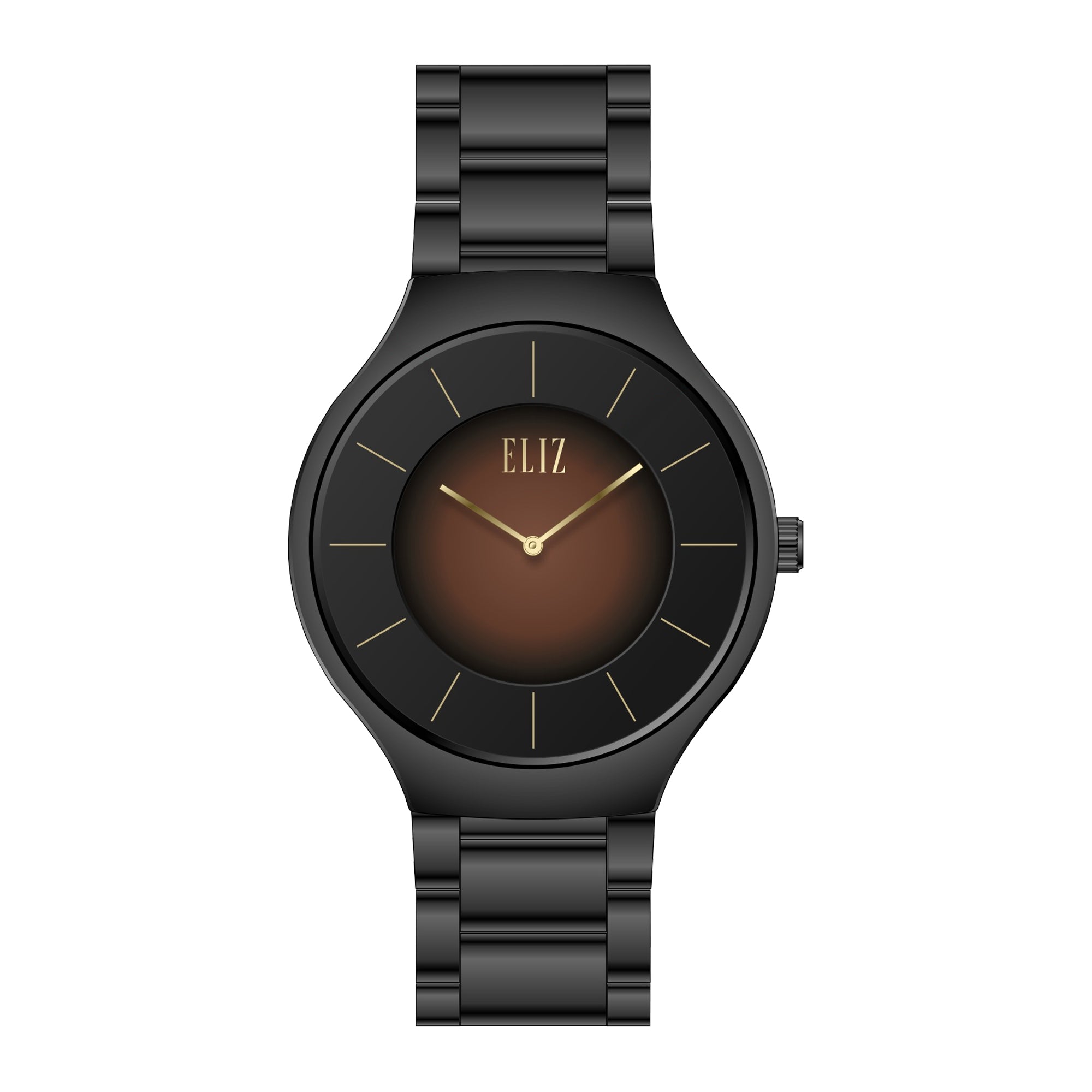 ELIZ ES8802U3NON Ceramic Case & Band 2-Hands Unisex Watch