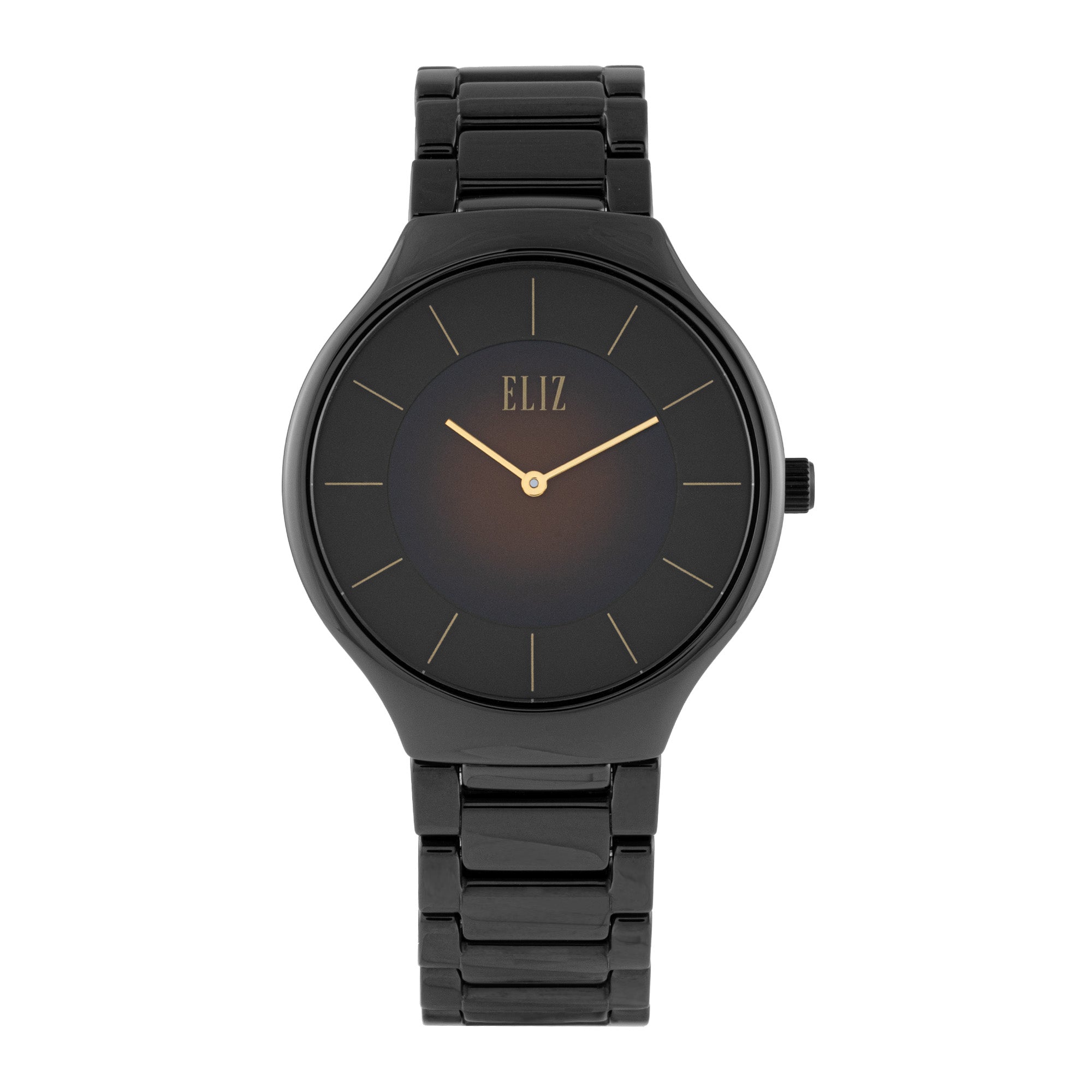 ELIZ ES8802U3NON Ceramic Case & Band 2-Hands Unisex Watch
