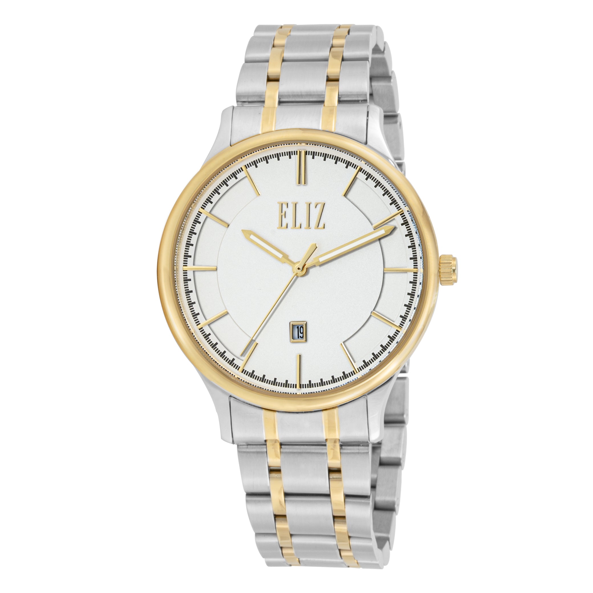 ELIZ ES8809G2TWT Date Men's Watch - Front