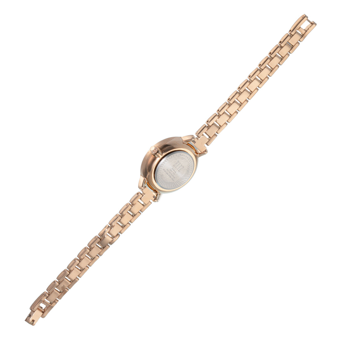 ELIZ ES8816L2RPR Metal Case and Bracelet 3-Hands Women's Watch - Back