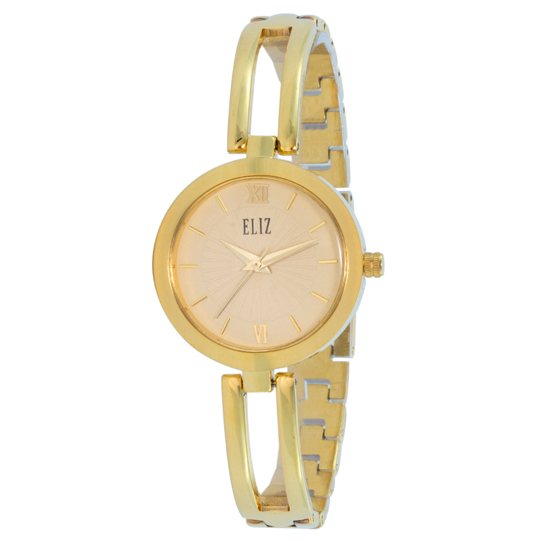 ELIZ ES8820L2GCG SS Caseback & Band 3-Hands Women's Watch