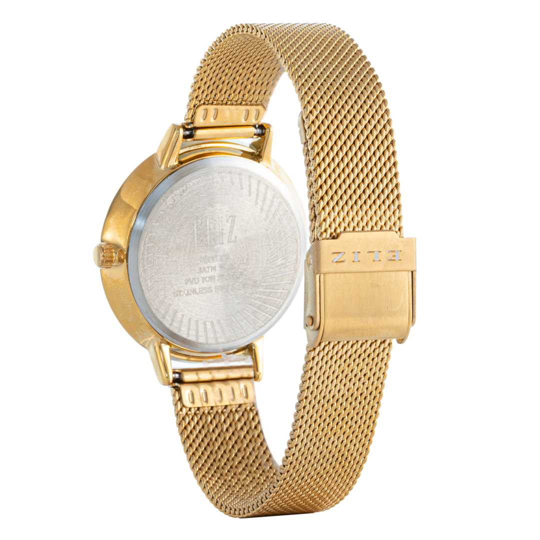 ELIZ ES8825L2GCG SS & Mesh Strap Date Women's Watch