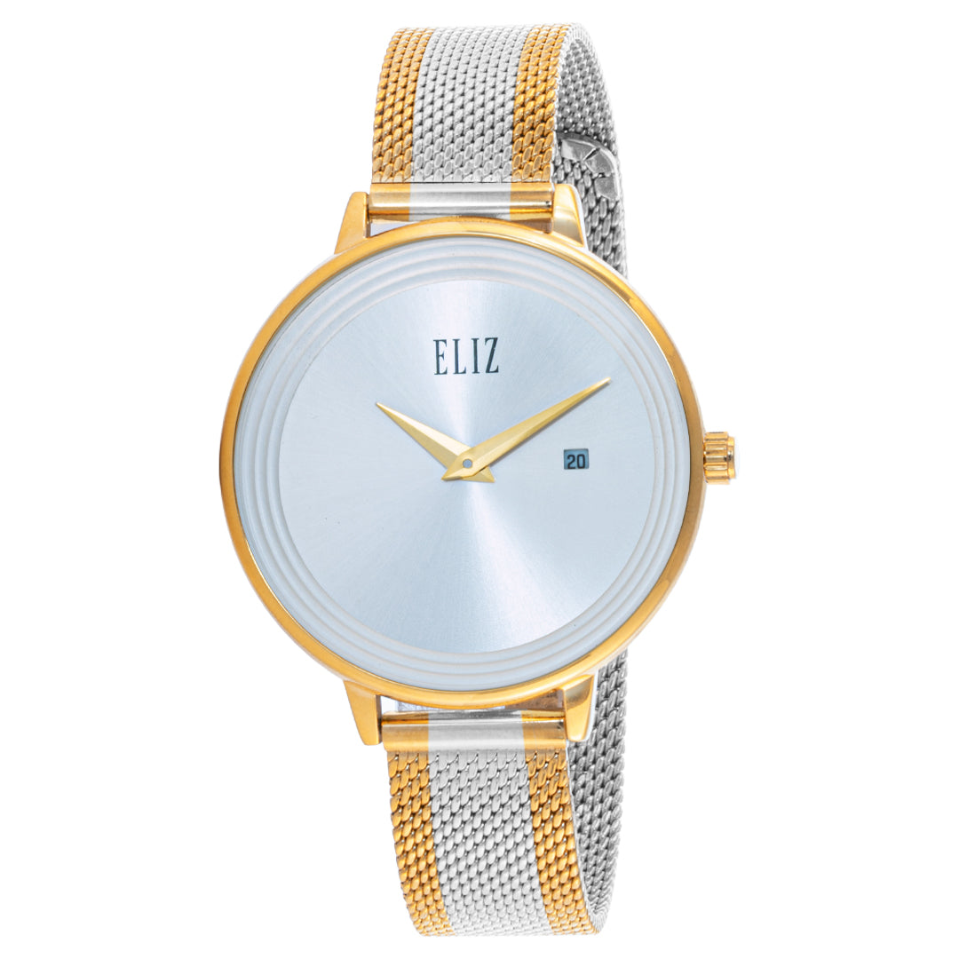 ELIZ ES8825L2GST SS & Mesh Strap Date Women's Watch