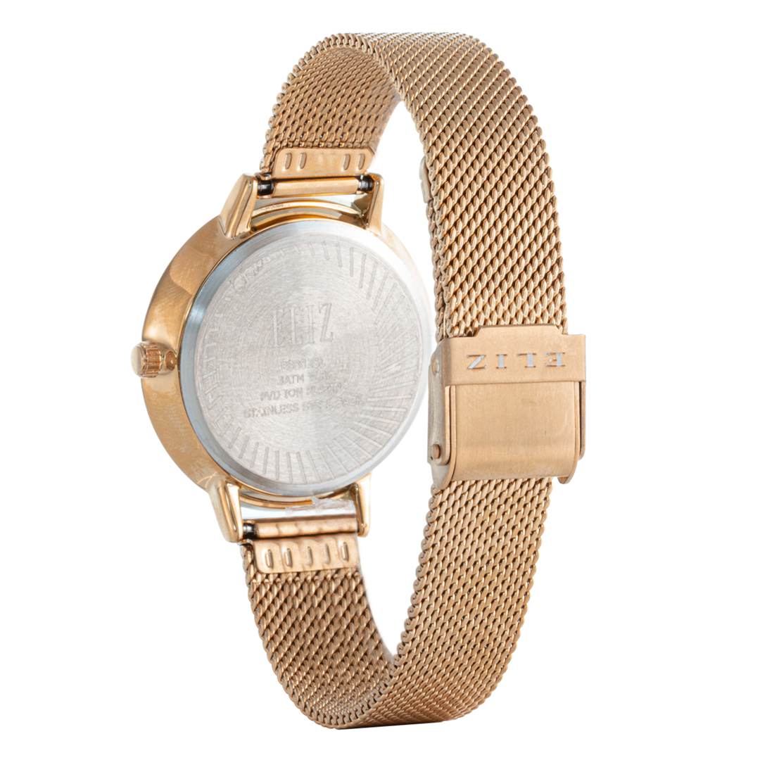 ELIZ ES8825L2RER SS & Mesh Strap Date Women's Watch