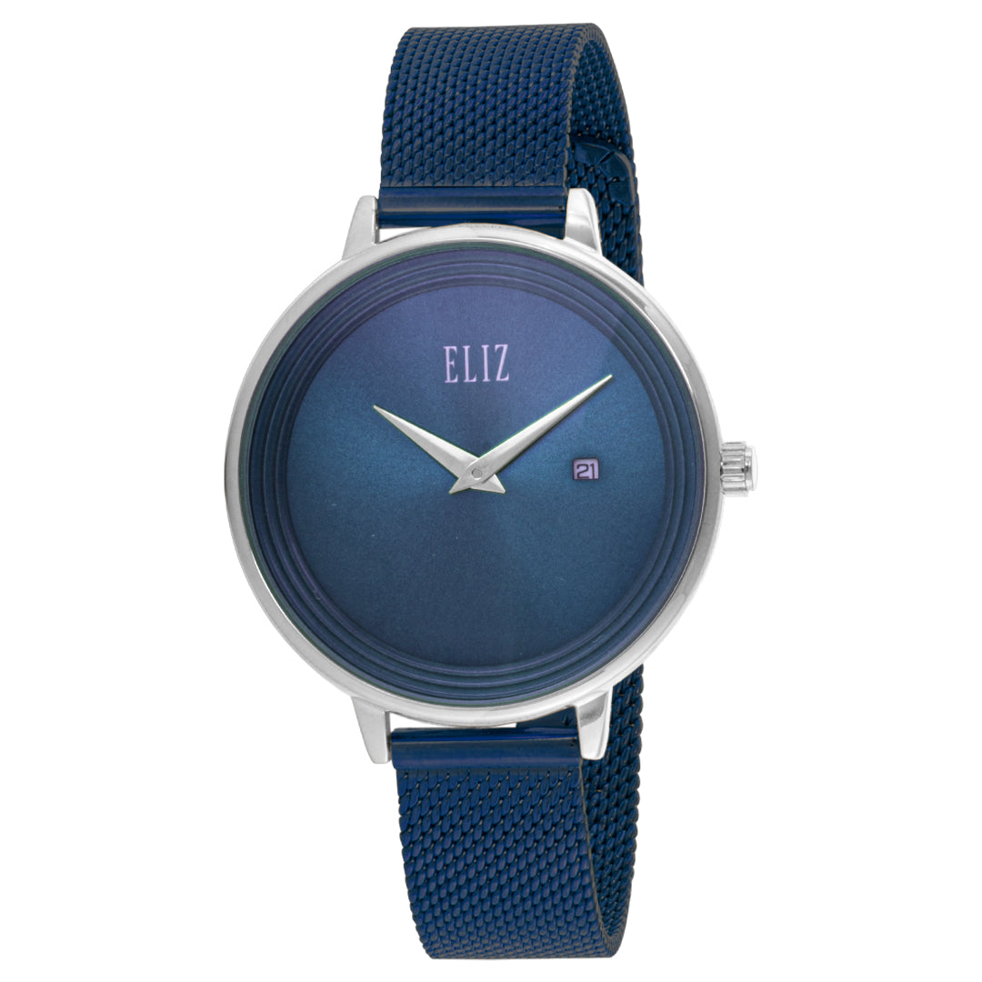 ELIZ ES8825L2SBB SS & Mesh Strap Date Women's Watch