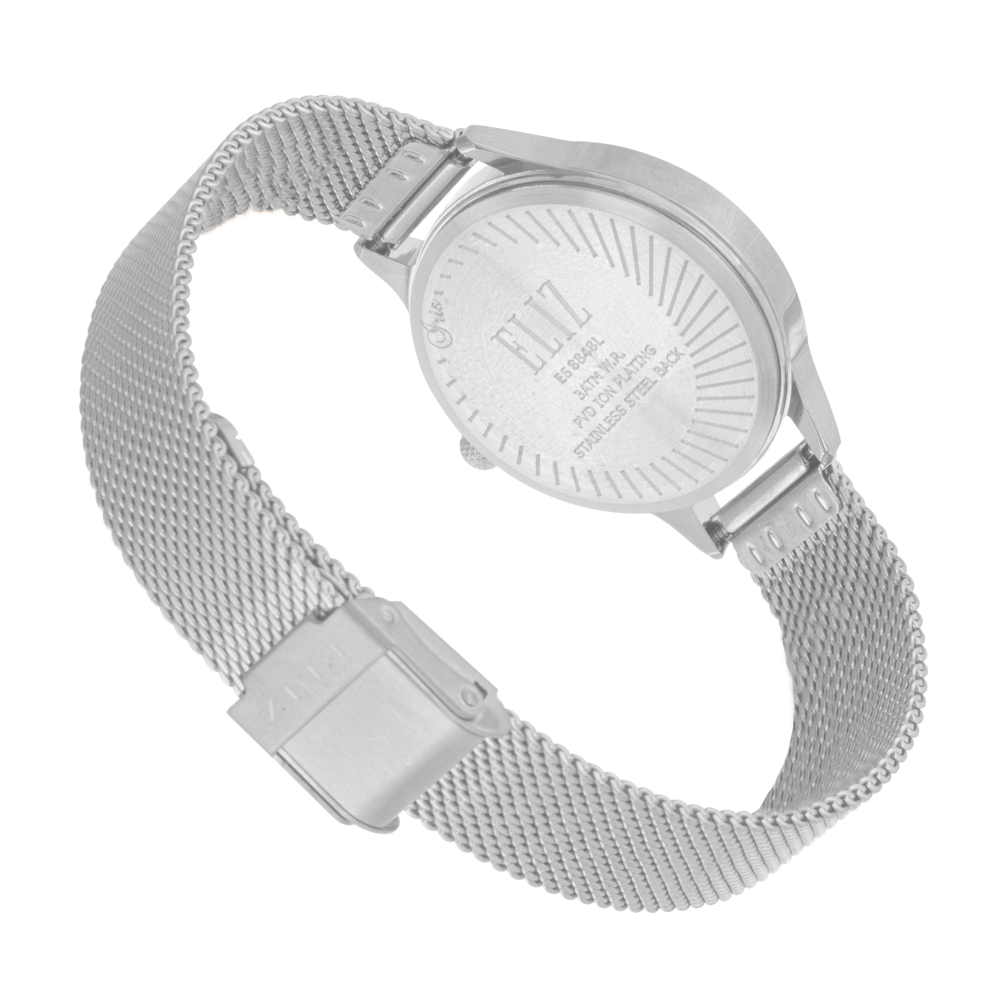 ELIZ ES8848L2SWS SS Case & Mesh Strap 3-Hands Women's Watch