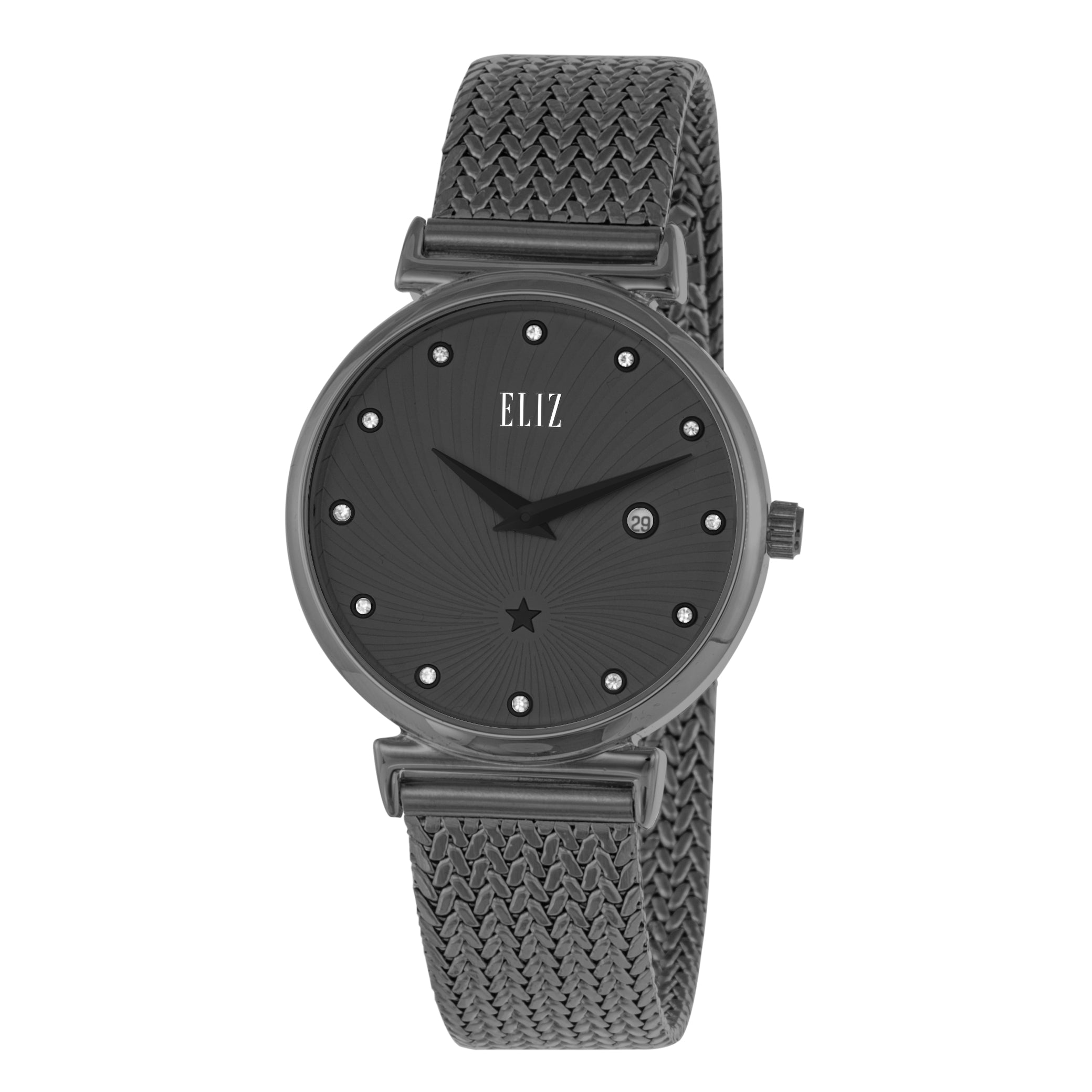 ELIZ ES8849L2AGA SS Mesh Strap Women's Watch - Front