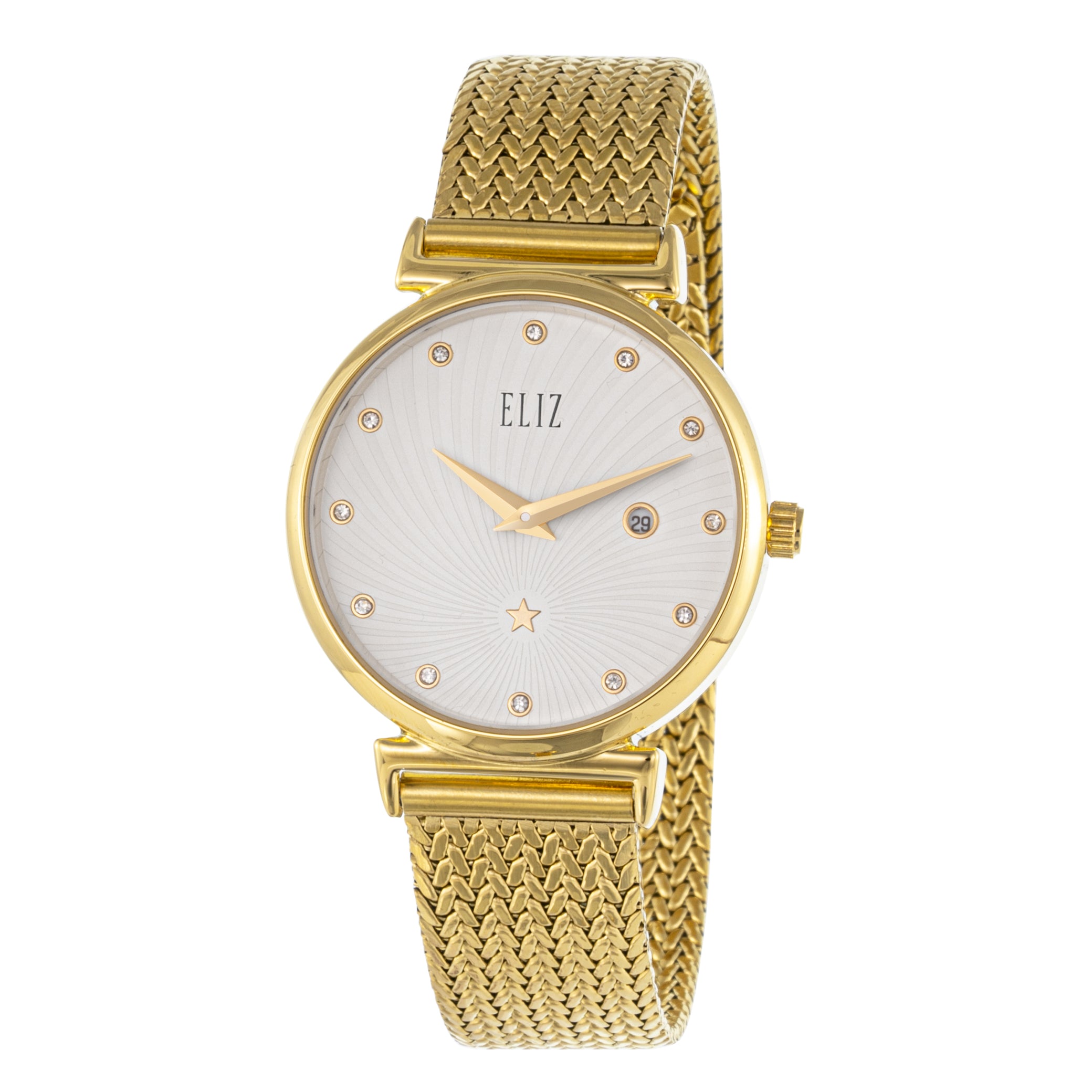 ELIZ ES8849L2GSG SS Mesh Strap Women's Watch  - Front