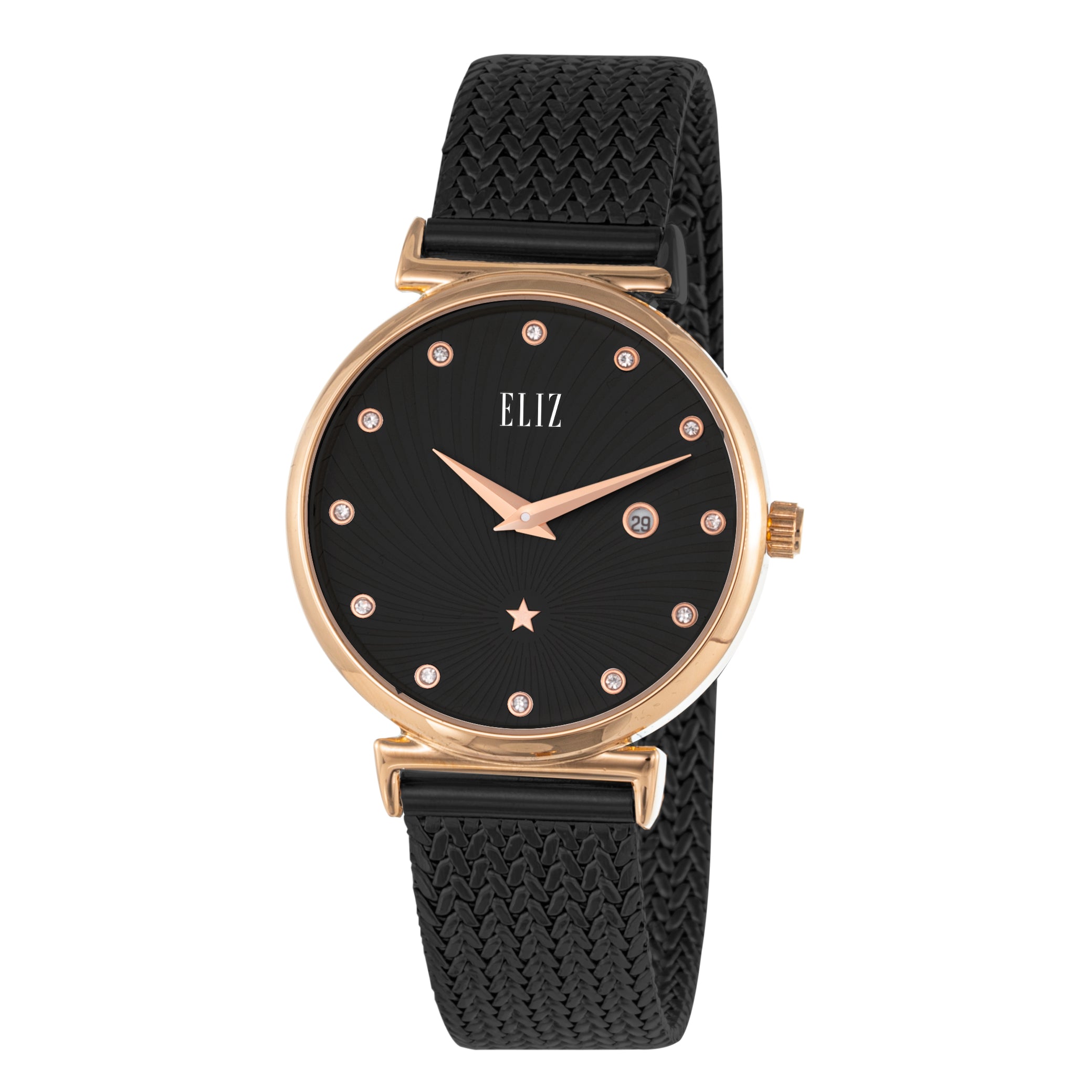 ELIZ ES8849L2RNN SS Mesh Strap Women's Watch - Front