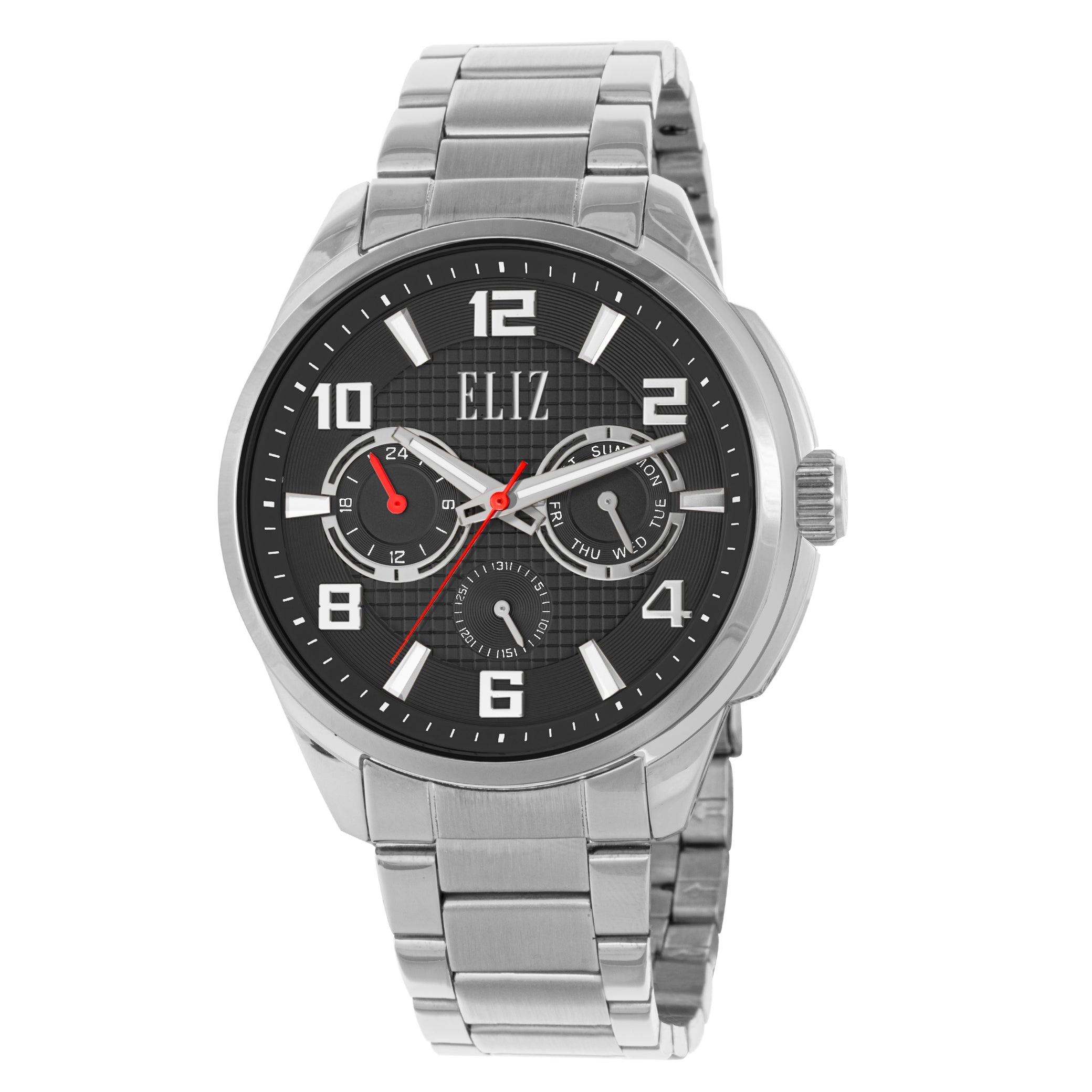 ELIZ ES8850G2SNS SS Case Band Multifunction Men's Watch - Front