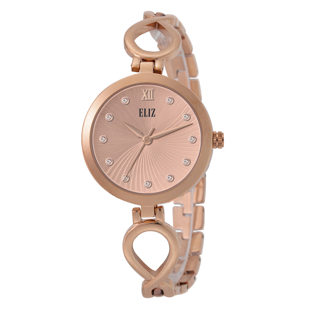 ELIZ ES8856L2RPR Metal Case and Bracelet 3-Hands Women's Watch