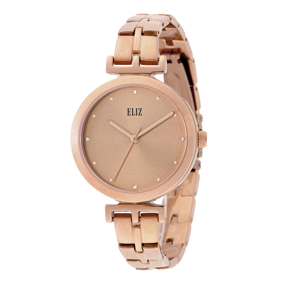 ELIZ ES8860L2RPR Metal Case and Bracelet 3-Hands Women's Watch