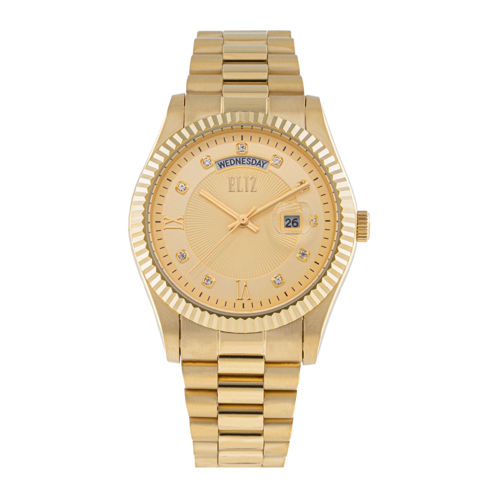 ELIZ ES8862G2GCG SS Case & Band Day-Date Men's Watch