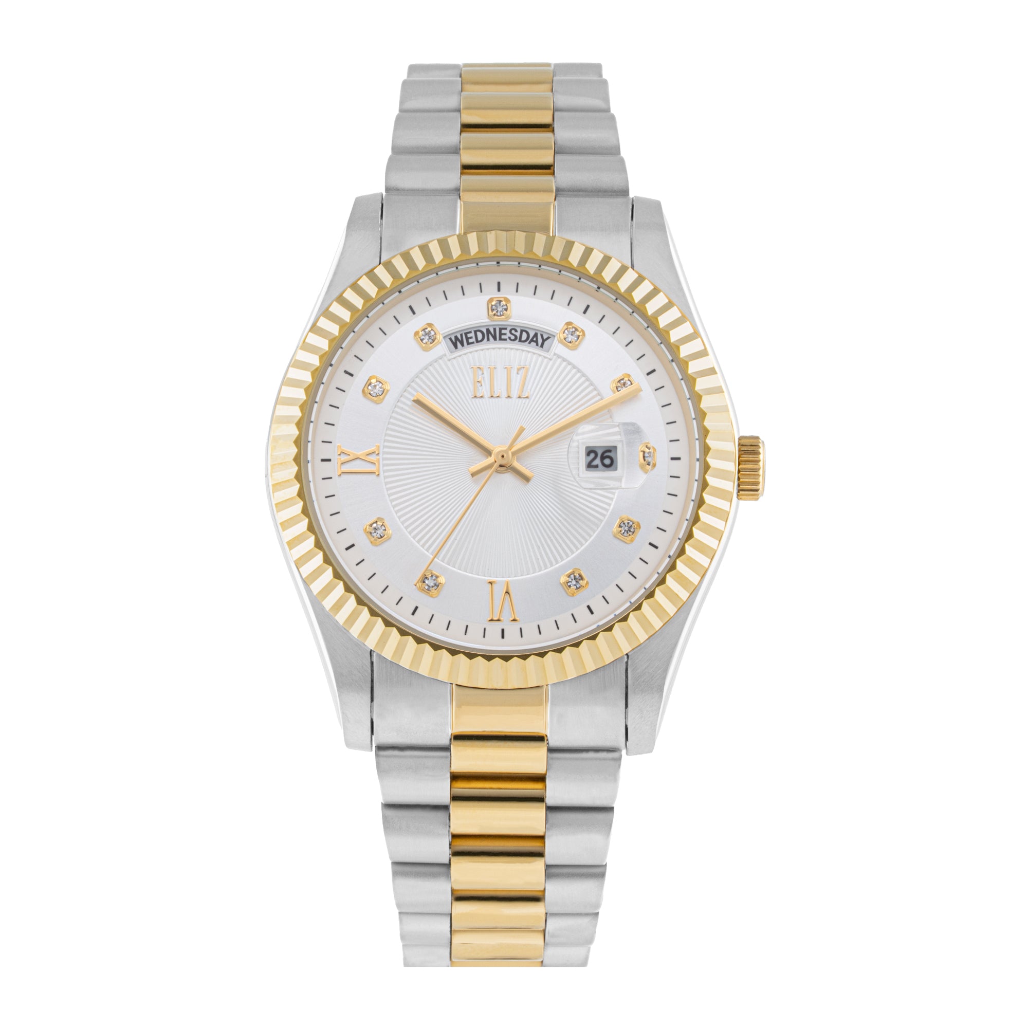 ELIZ ES8862G2TST SS Case & Band Day-Date Men's Watch
