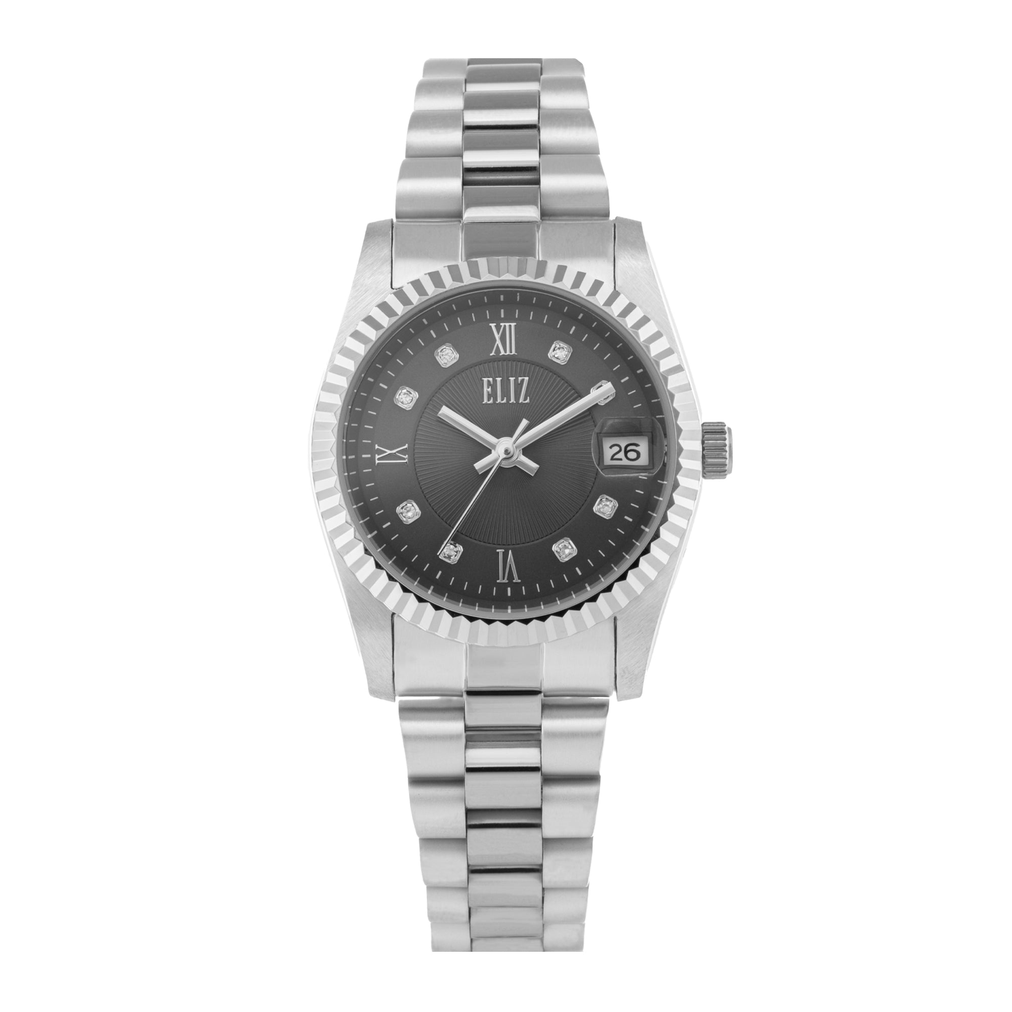 ELIZ ES8862L2SGS SS Case & Band Date Women's Watch