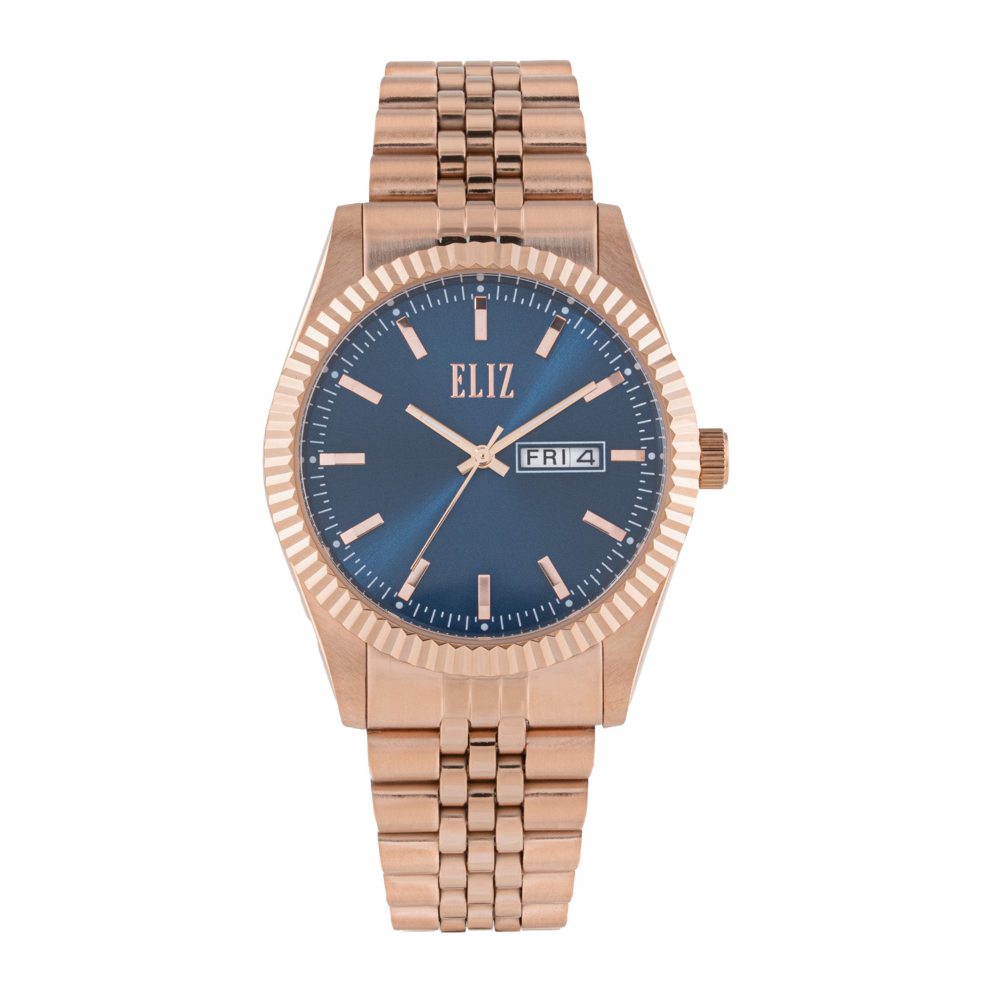 ELIZ ES8863G2RBR SS Case & Band Day-Date Men's Watch