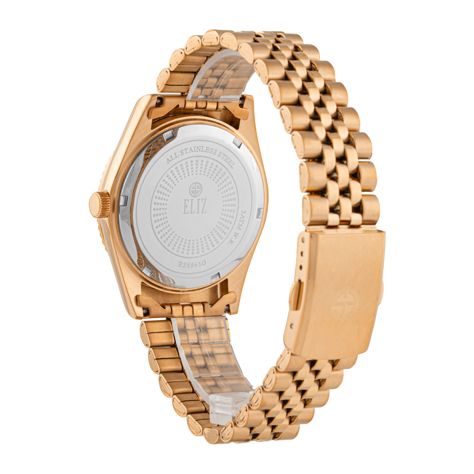 ELIZ ES8863G2RBR SS Case & Band Day-Date Men's Watch