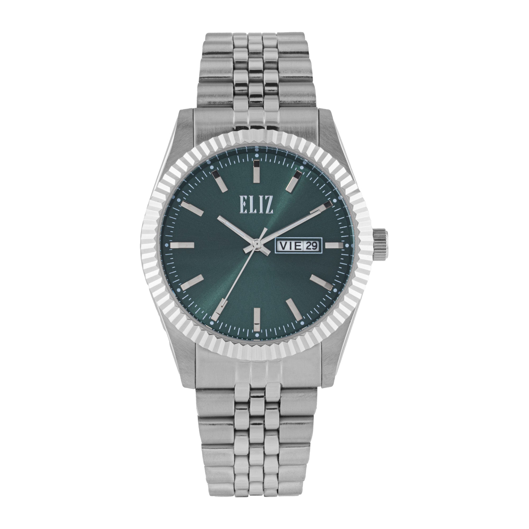 ELIZ ES8863G2SES SS Case & Band Day-Date Men's Watch