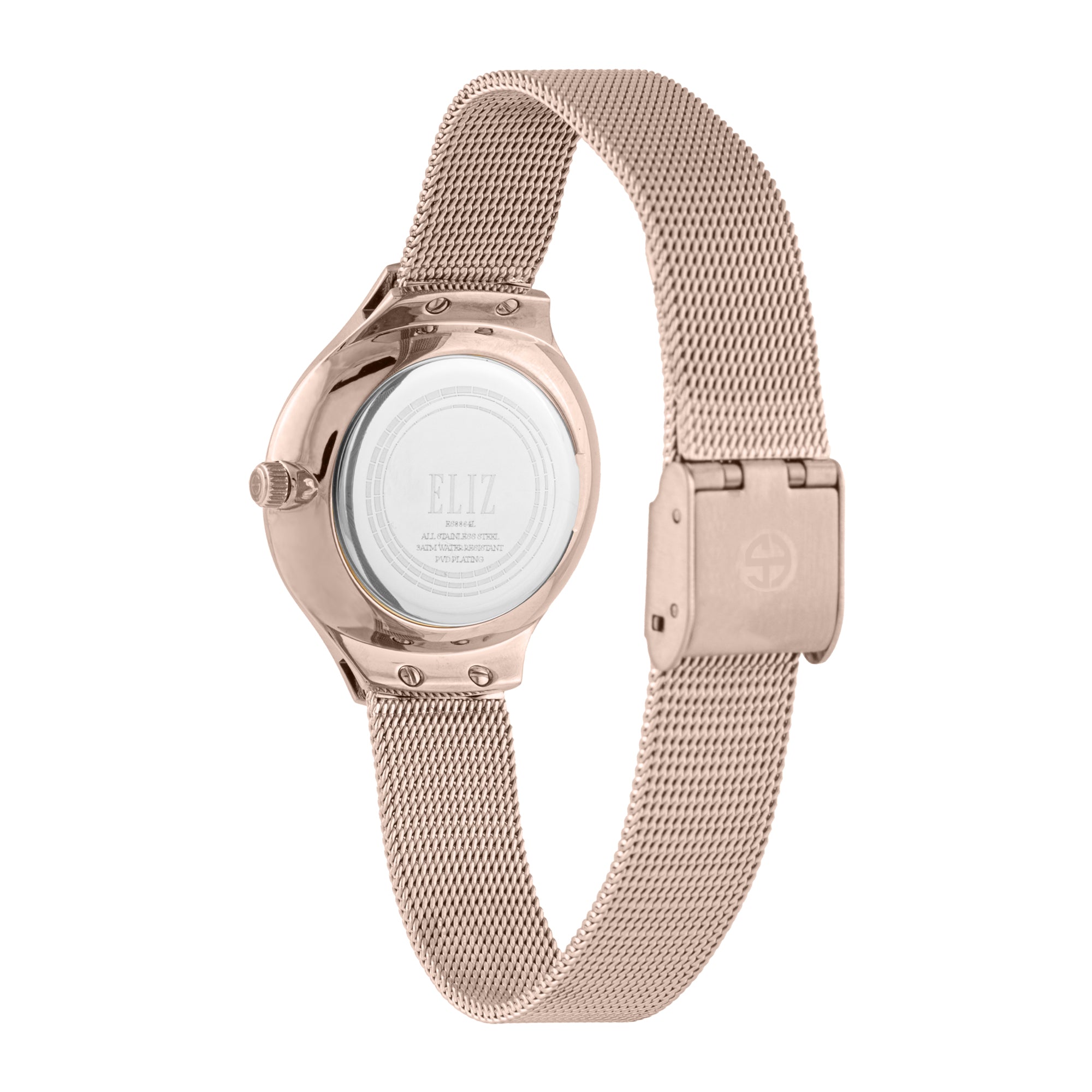 ELIZ ES8864L2RSR SS Case & Mesh Strap 2-Hands Women's Watch