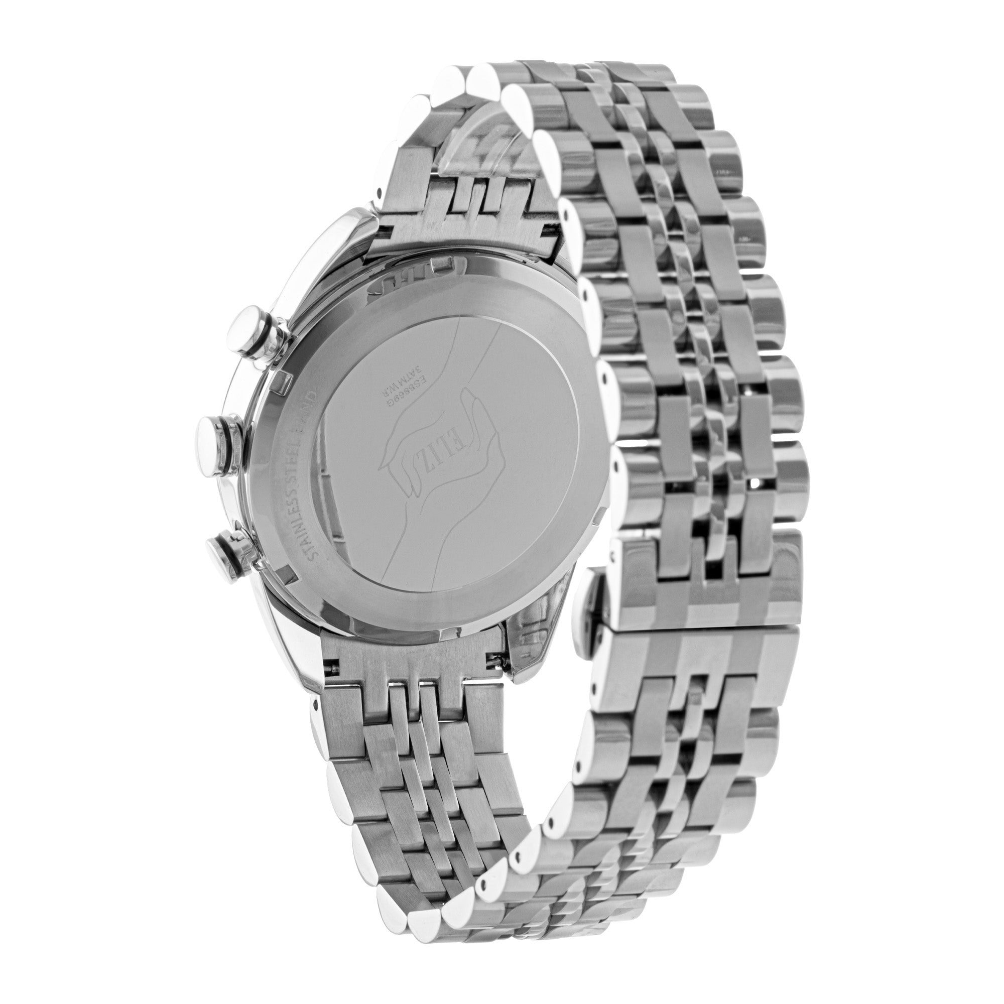 ELIZ ES8869G2SBS SS Caseback & Band Multifunction Men's Watch