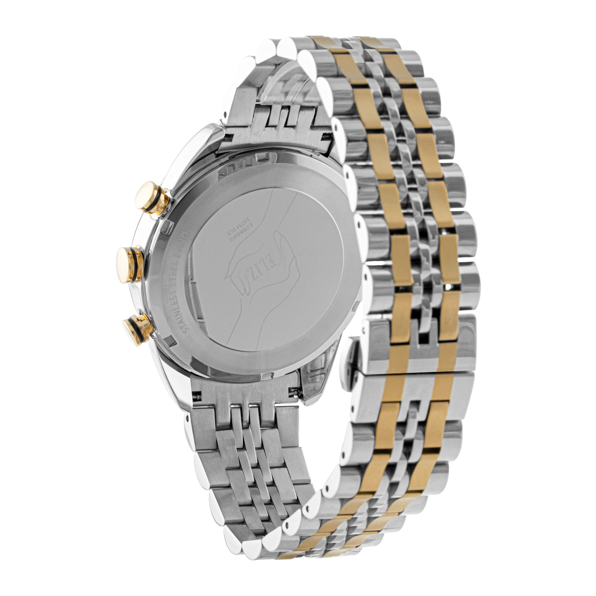 ELIZ ES8869G2TST SS Caseback & Band Multifunction Men's Watch