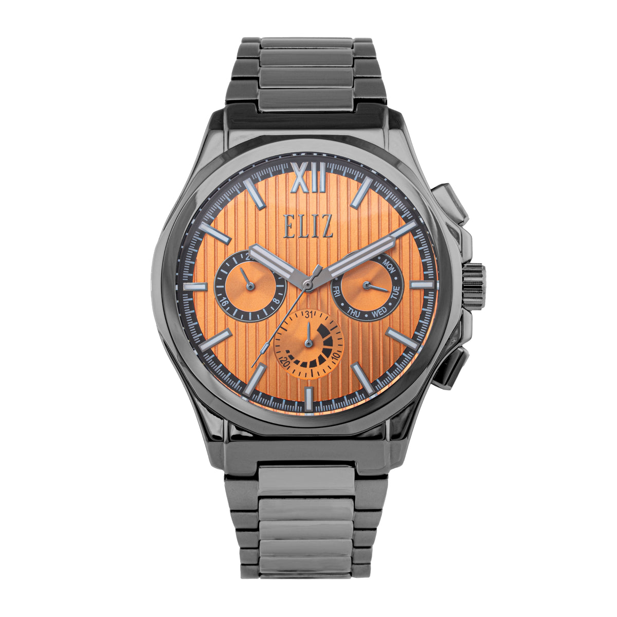 ELIZ ES8871G2AAA SS Caseback & Band Multifunction Men's Watch
