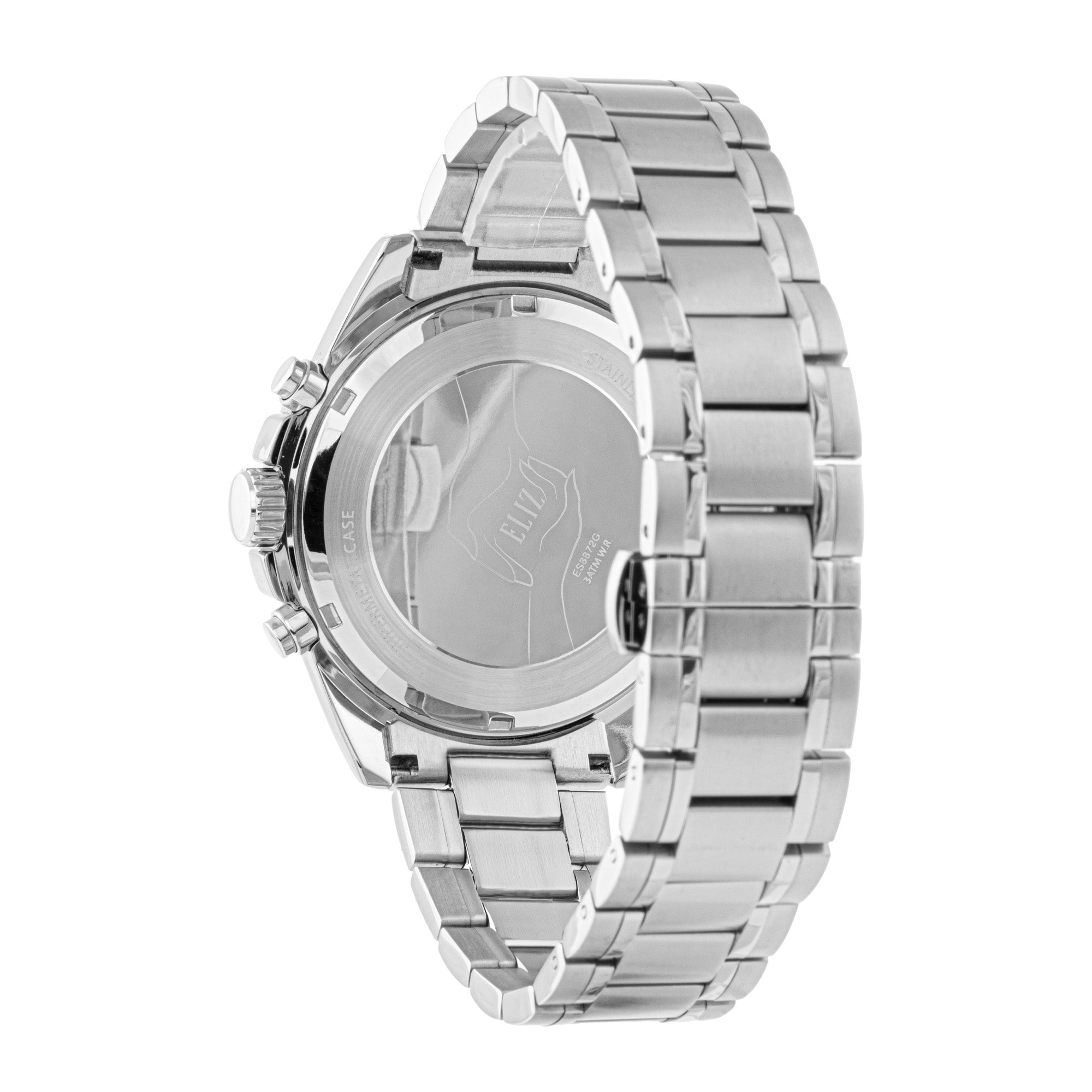 ELIZ ES8872G2SES SS Caseback & Band Chronograph Men's Watch