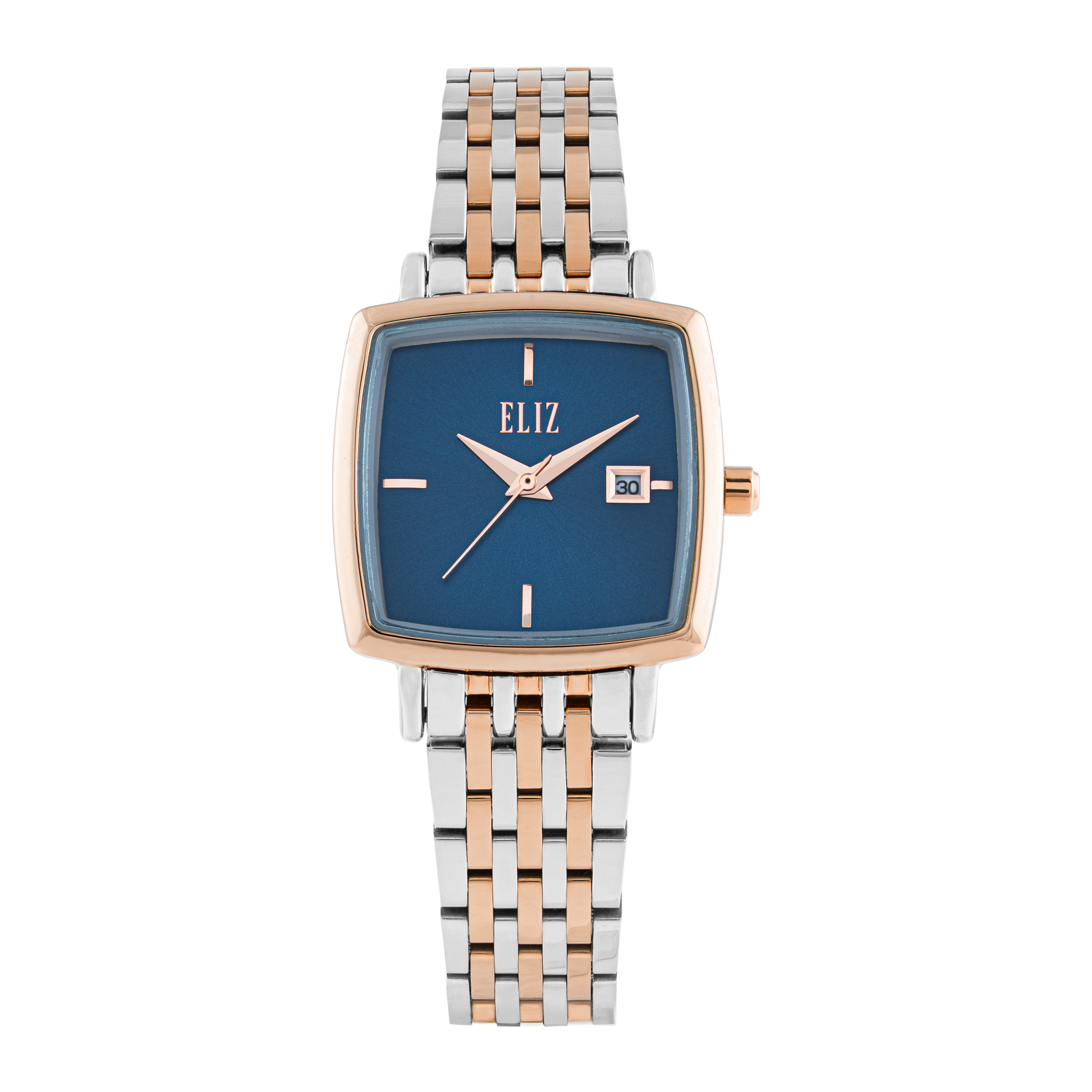 ELIZ  ES8880L2UBU SS Caseback & Band Calendar  Women's Watch