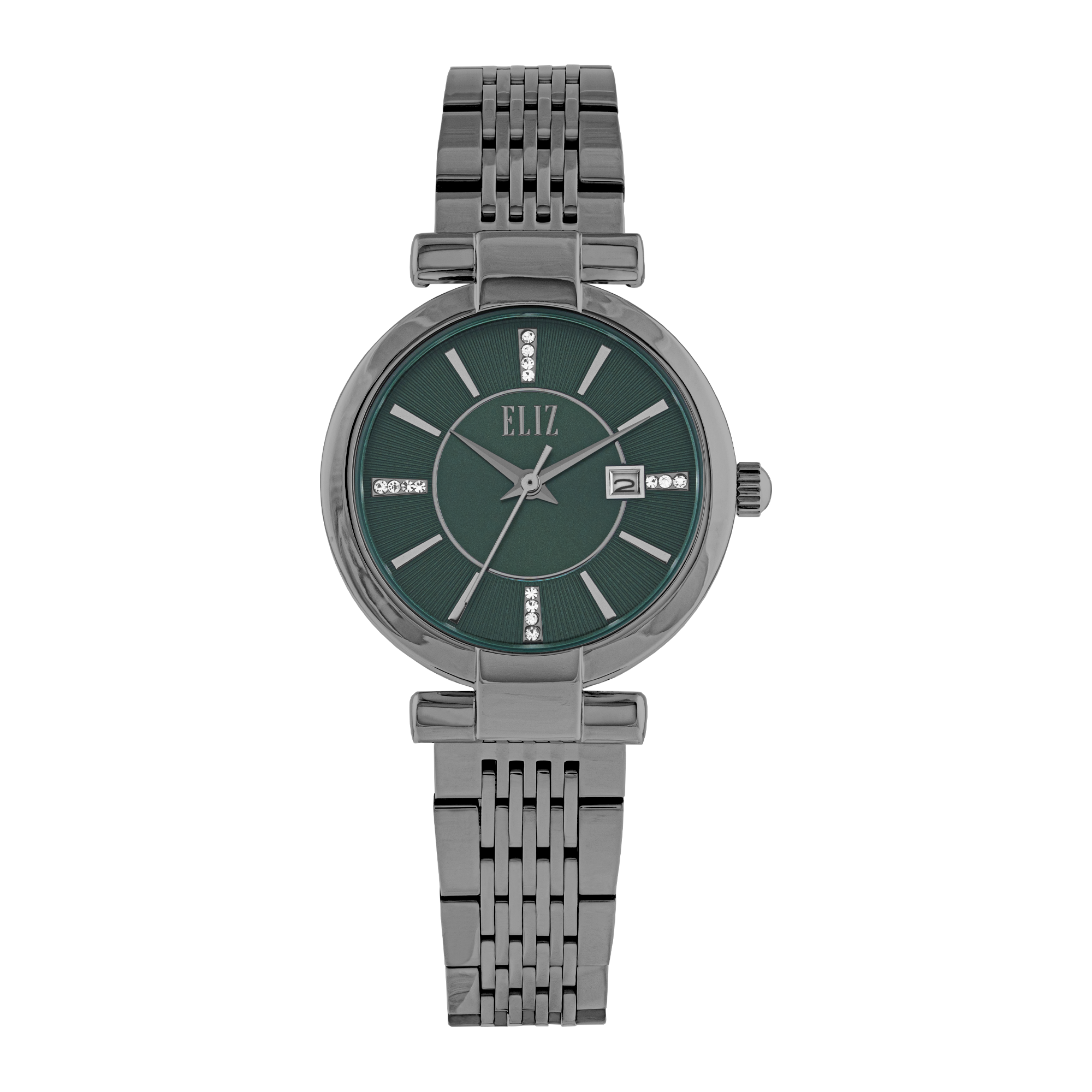 ELIZ  ES8881L2AEA SS Caseback & Band Calendar Women's Watch