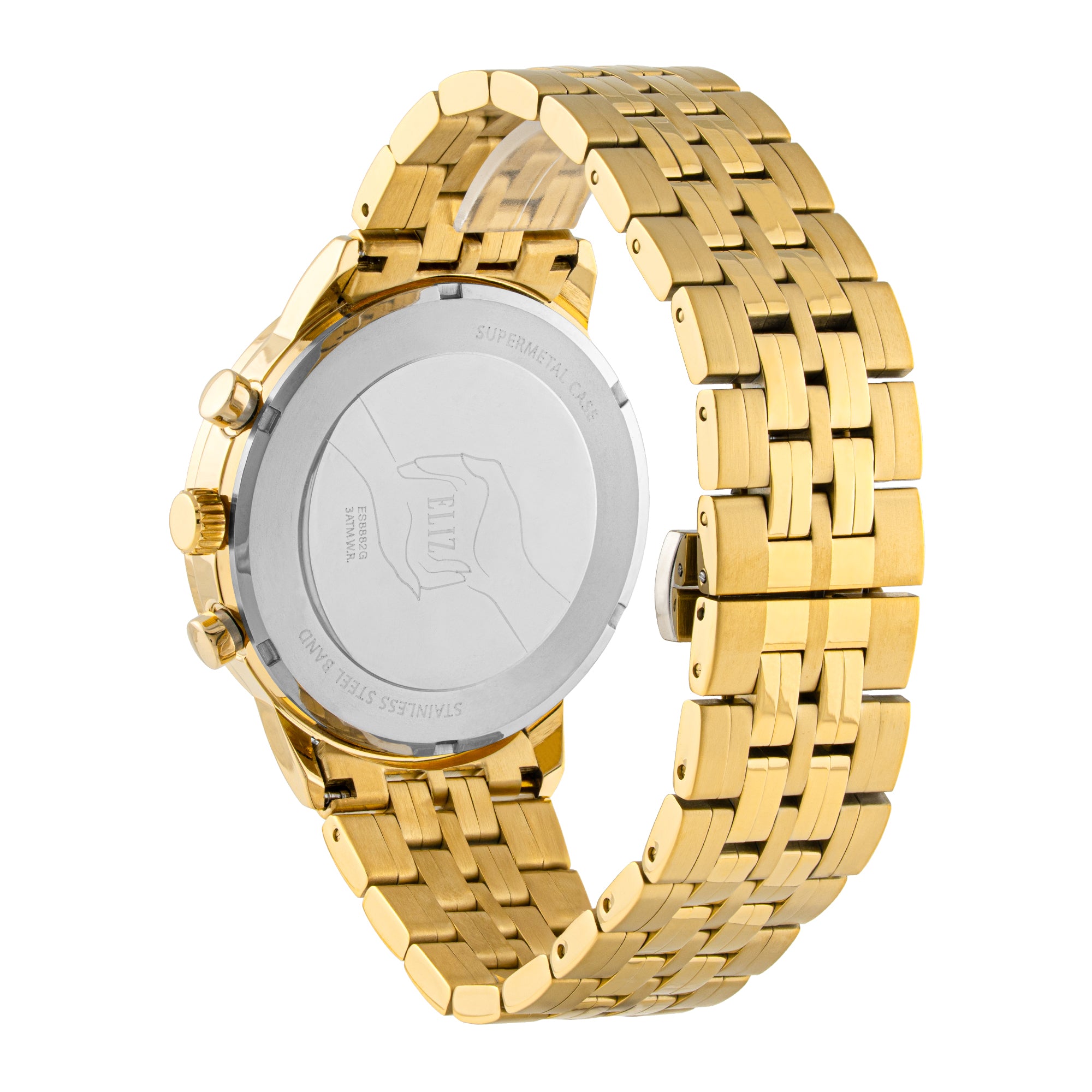 ELIZ  ES8882G2GNG SS Caseback & Band Chronograph Men's Watch