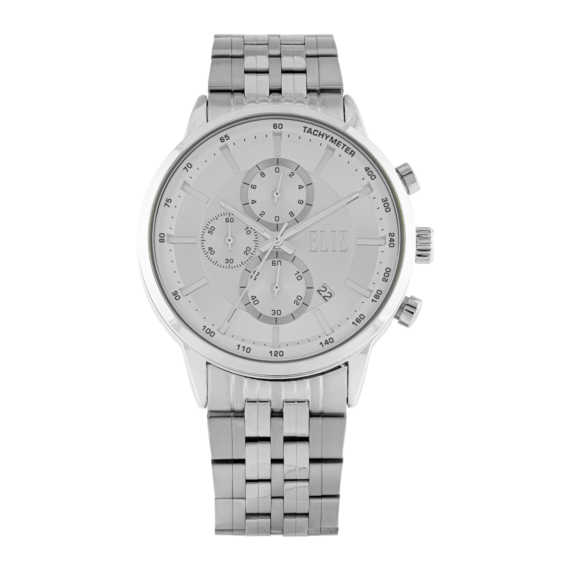 ELIZ  ES8882G2SSS SS Caseback & Band Chronograph Men's Watch