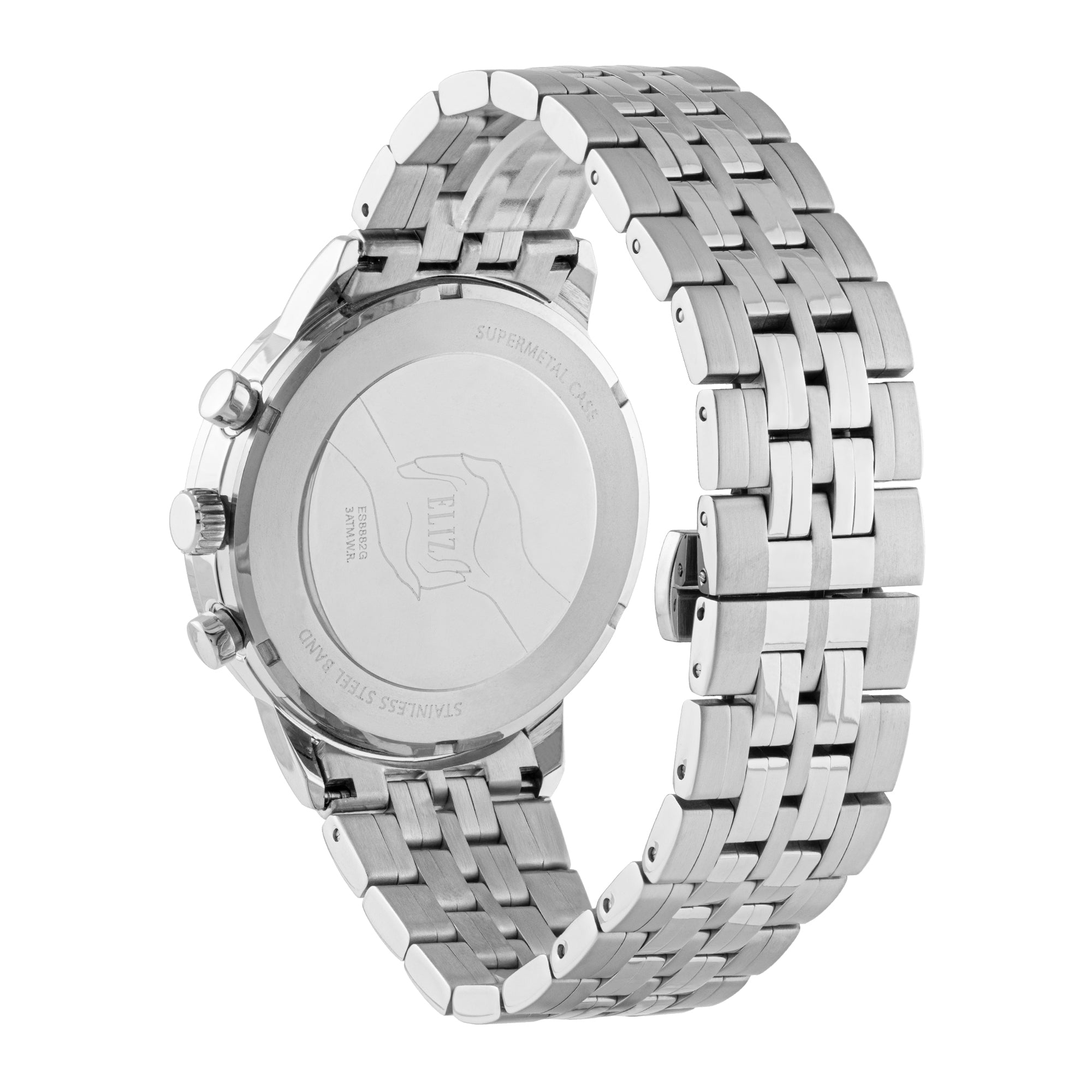 ELIZ  ES8882G2SSS SS Caseback & Band Chronograph Men's Watch