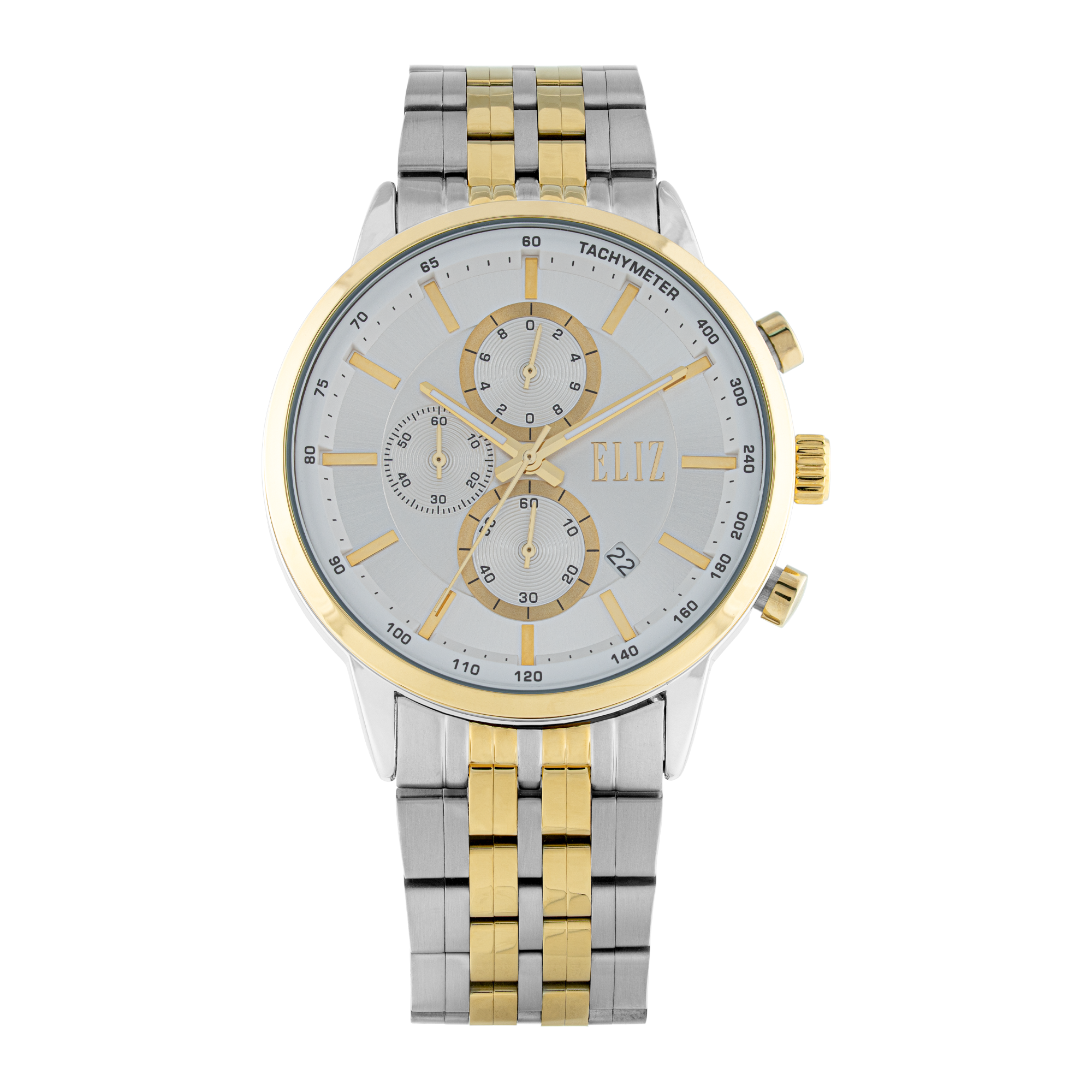 ELIZ  ES8882G2TST SS Caseback & Band Chronograph Men's Watch