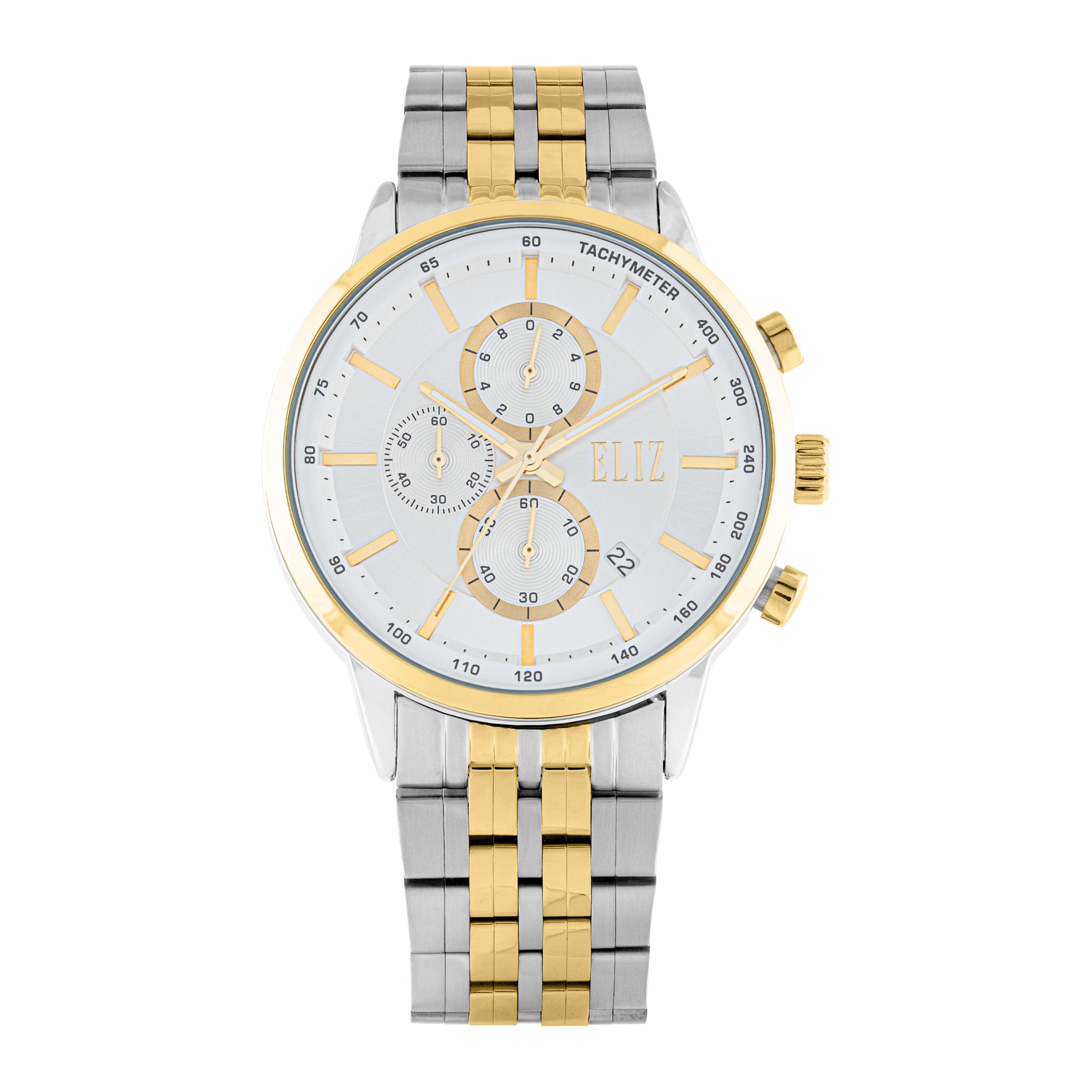 ELIZ  ES8882G2TST SS Caseback & Band Chronograph Men's Watch