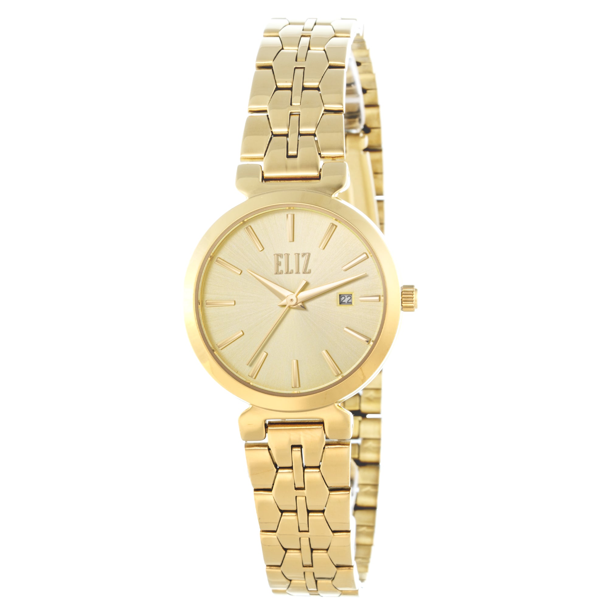 ELIZ ES8886L2GCG SS Case & Band 3-Hands Women's Watch