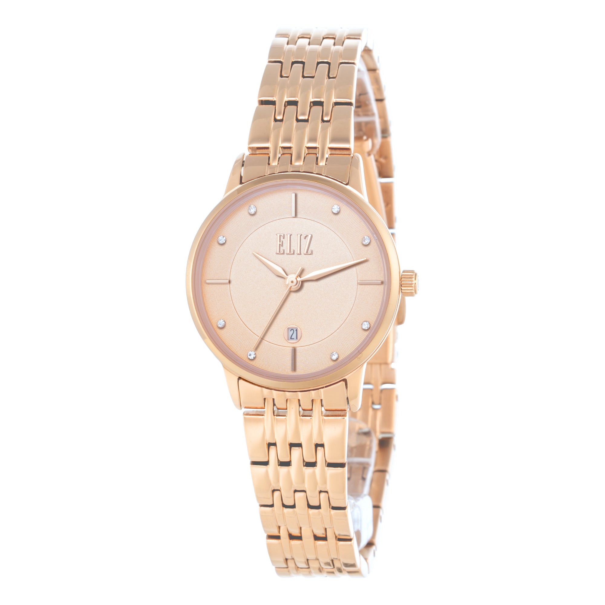 ELIZ ES8891L2RPR SS Case & Band 3-Hands Women's Watch