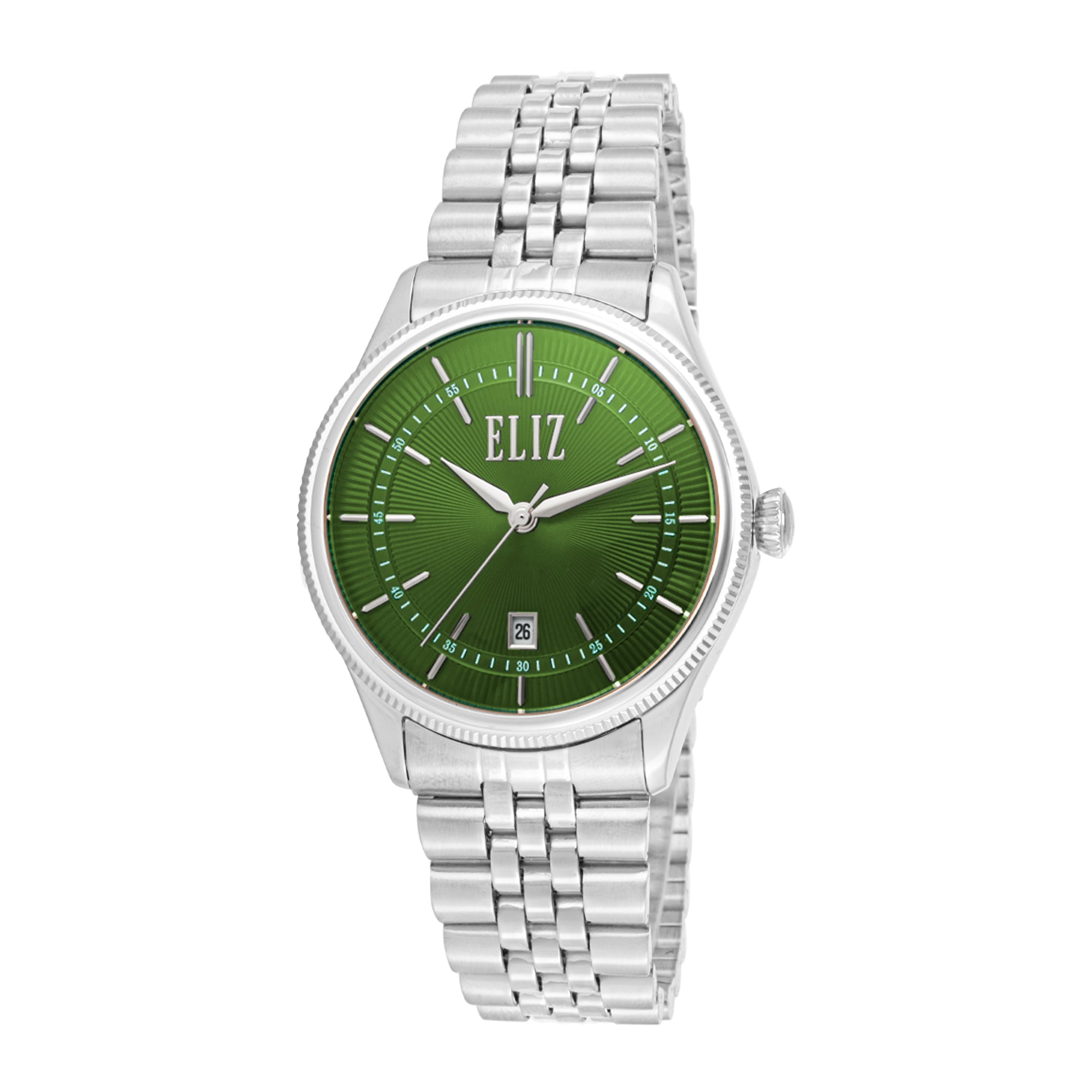 ELIZ ES8893G2SES SS Case & Band Calendar Men's Watch