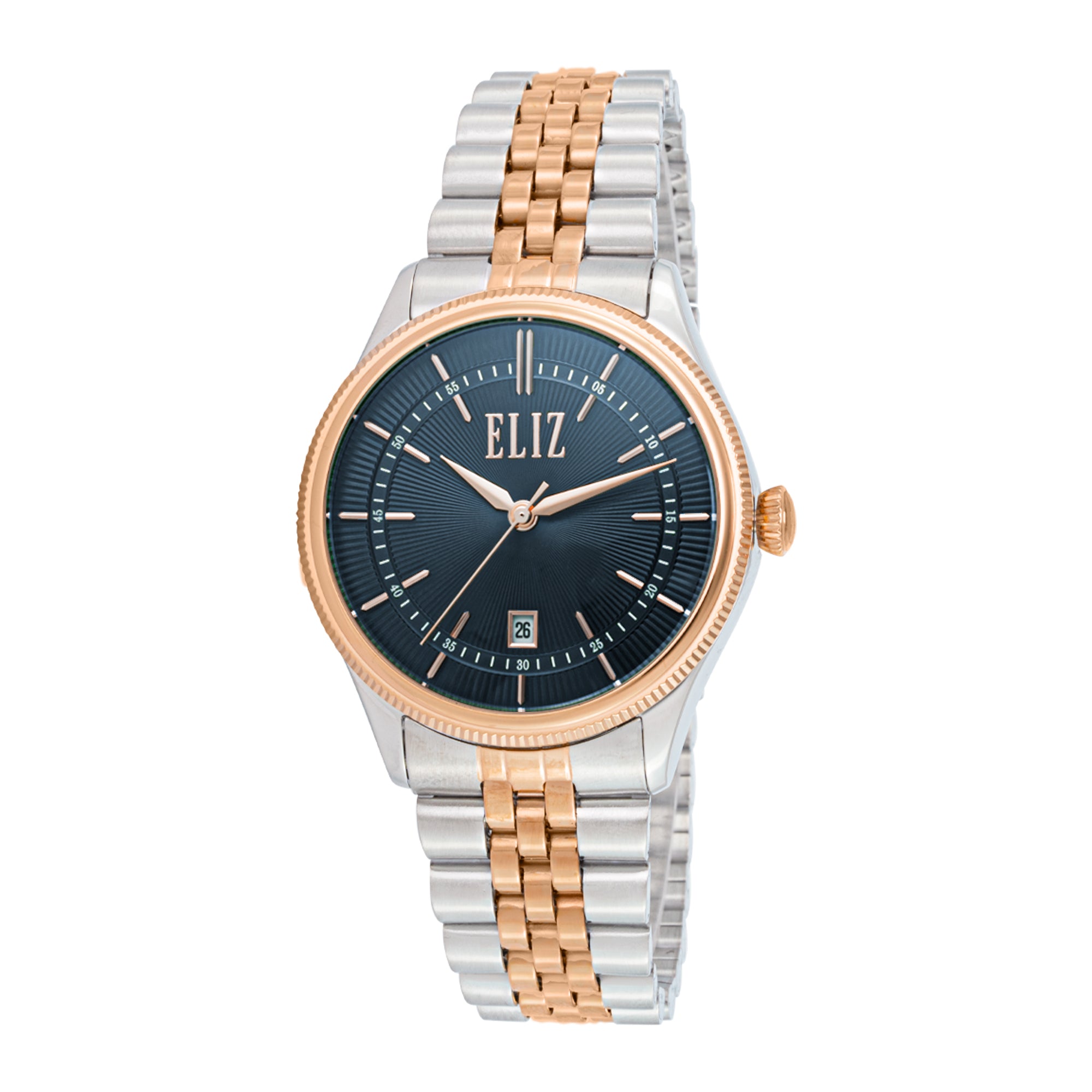 ELIZ ES8893G2UBU SS Case & Band Date Men's Watch