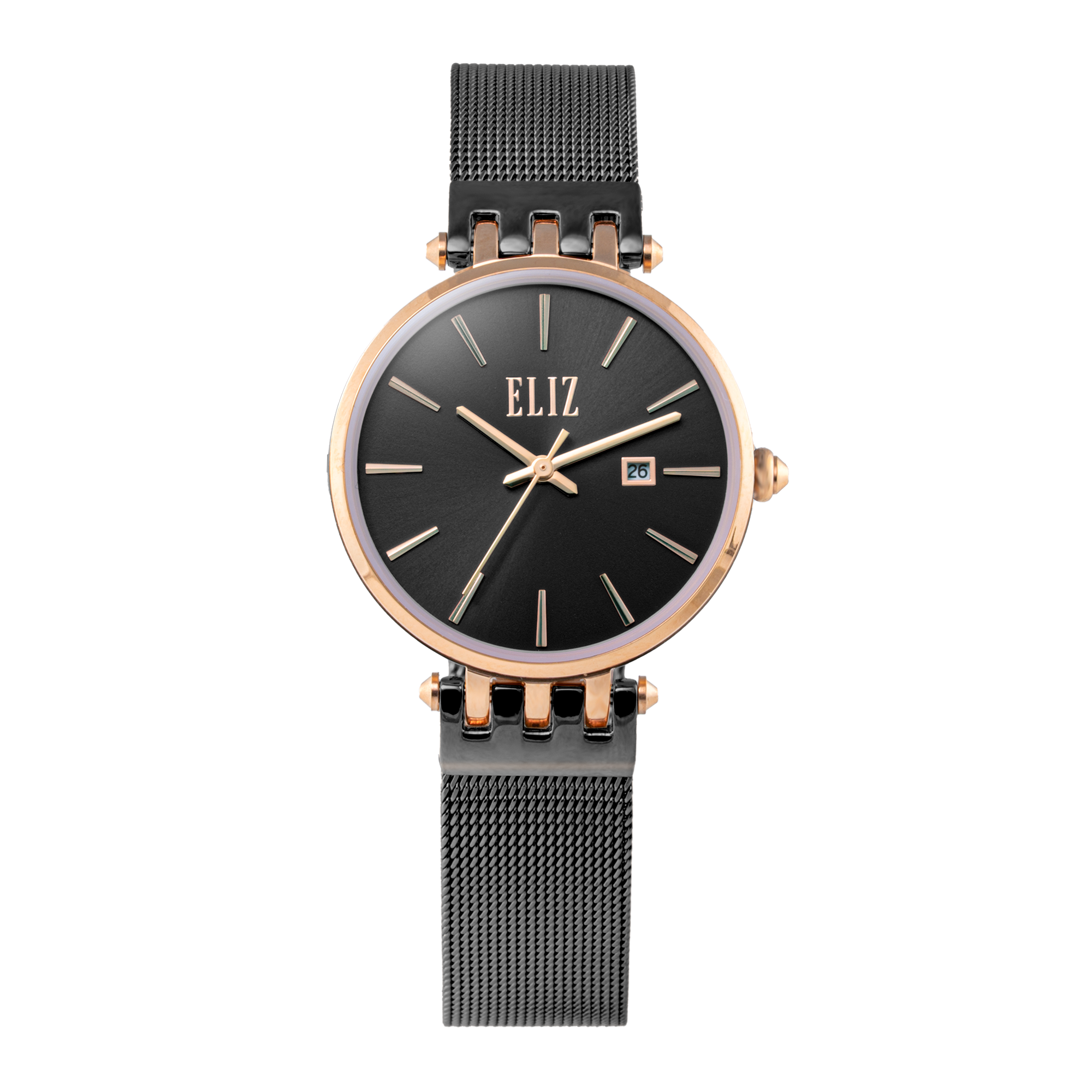 ELIZ ES8905L2RNN SS CASE & MESH STRAP CALENDAR WOMEN'S WATCH