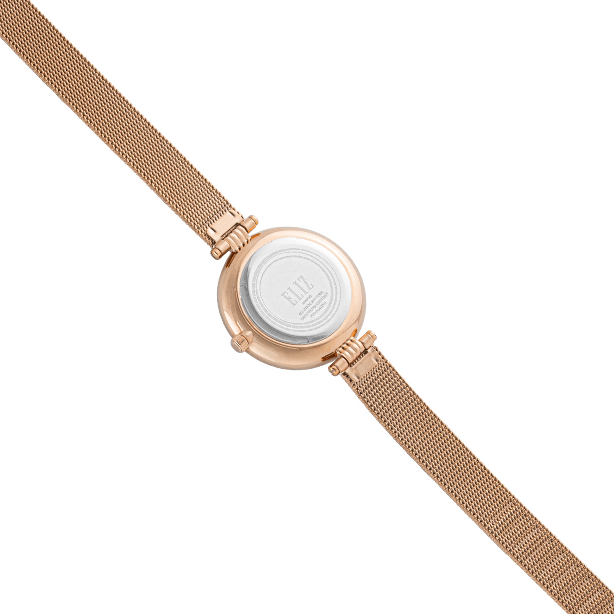 ELIZ ES8906L2RPR SS Case & Mesh Strap 3-Hands Women's Watch