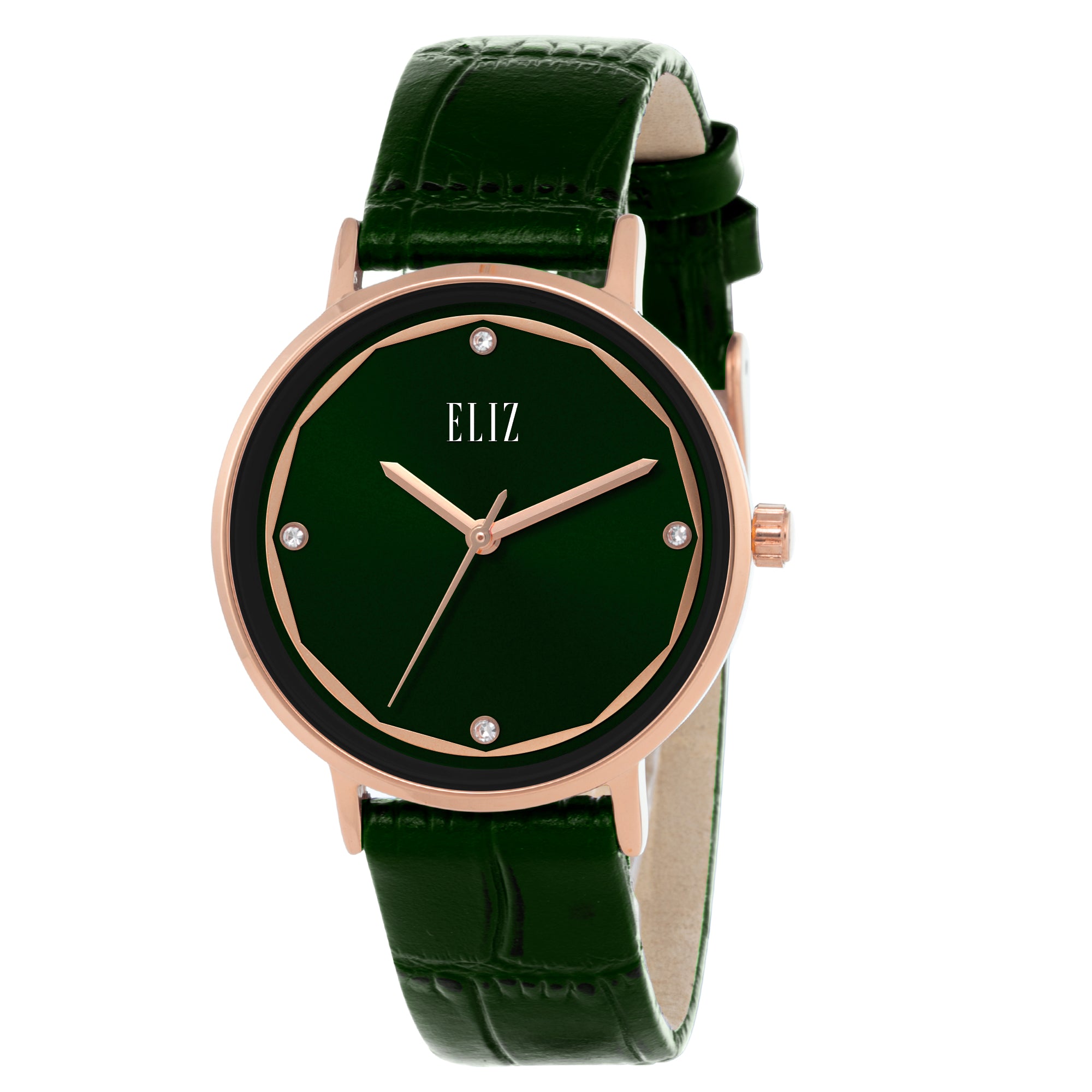 ELIZ ES8908L1REE SS Caseback & Leather 3-Hands Women's Watch