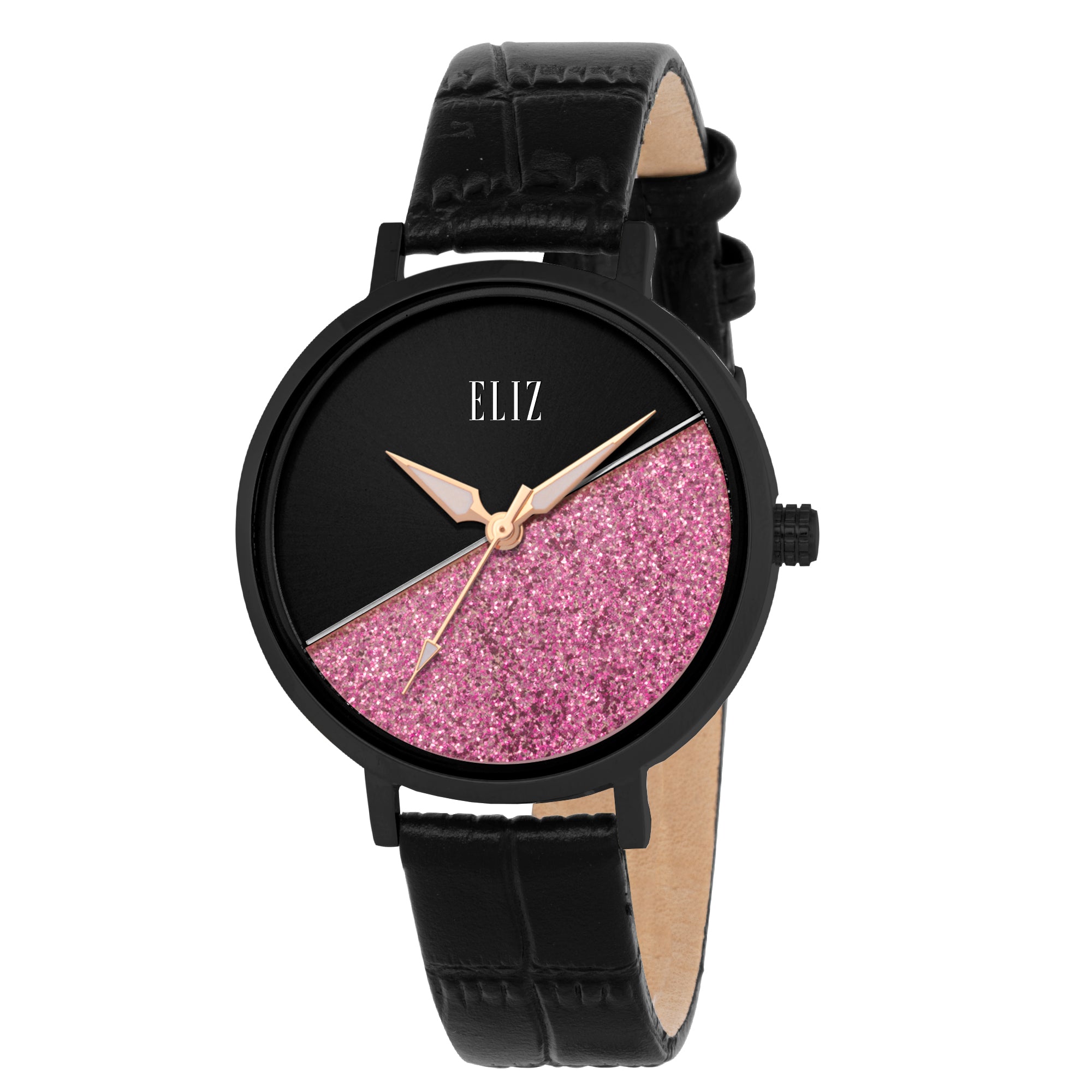 ELIZ ES8911L1NNG SS Caseback & Leather 3-Hands Women's Watch